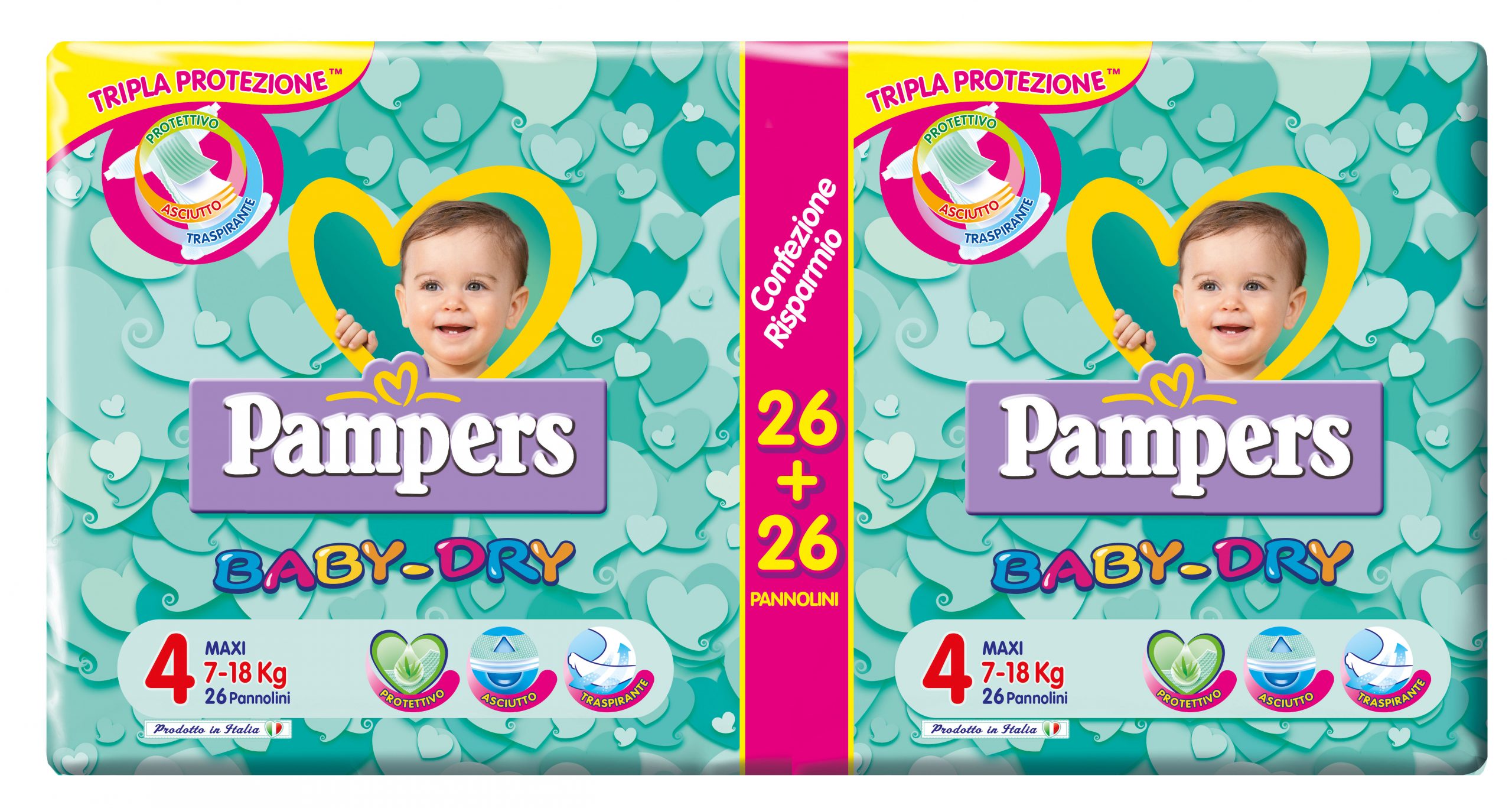 Pampers baby dry maxi taglia 4 (7-18 kg) - 46 pz - Pampers