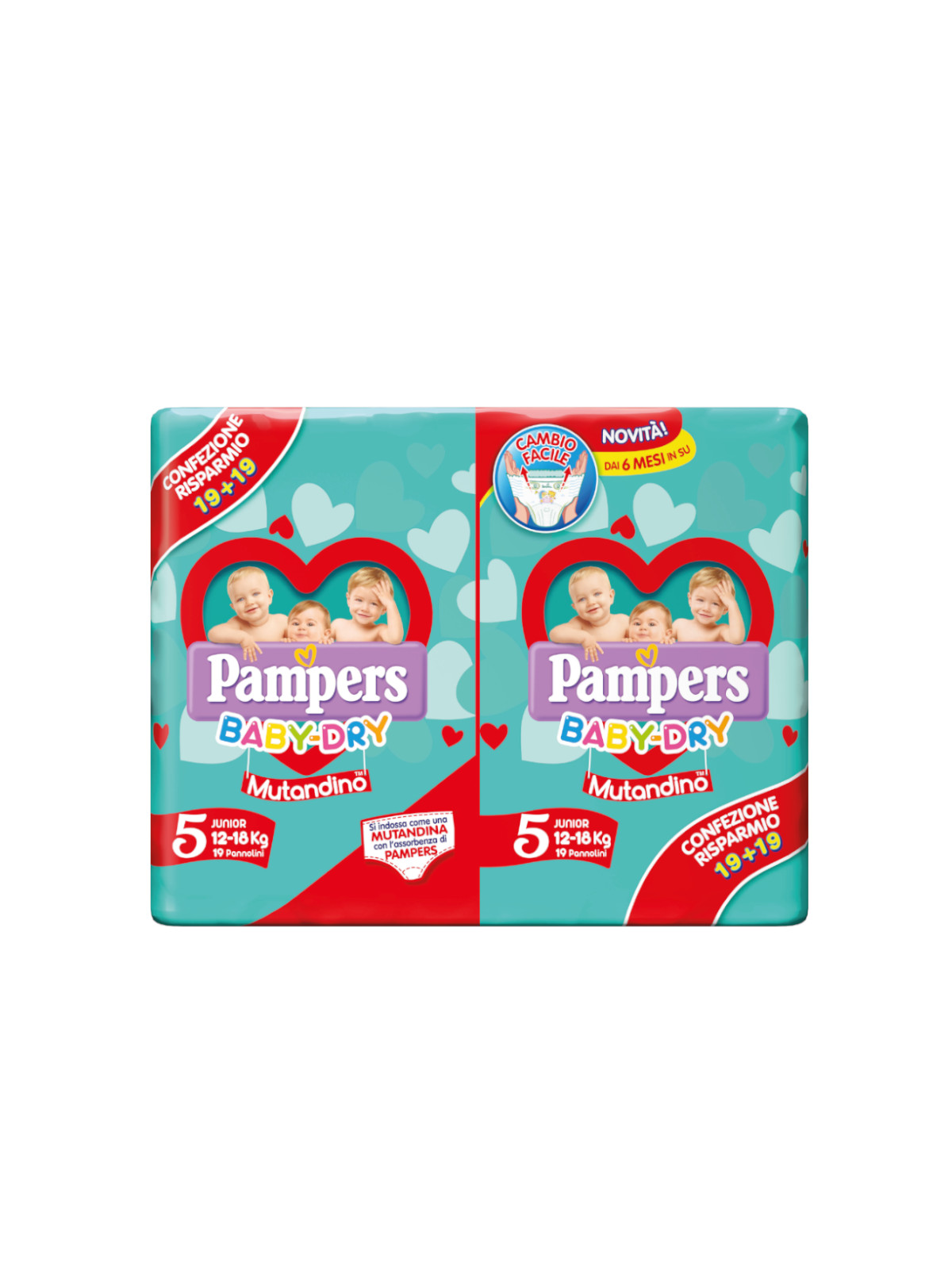 Pampers Baby Dry Mutandino Junior Taglia 5 (12-18 Kg)- 38 pz - rc -  Bimbostore
