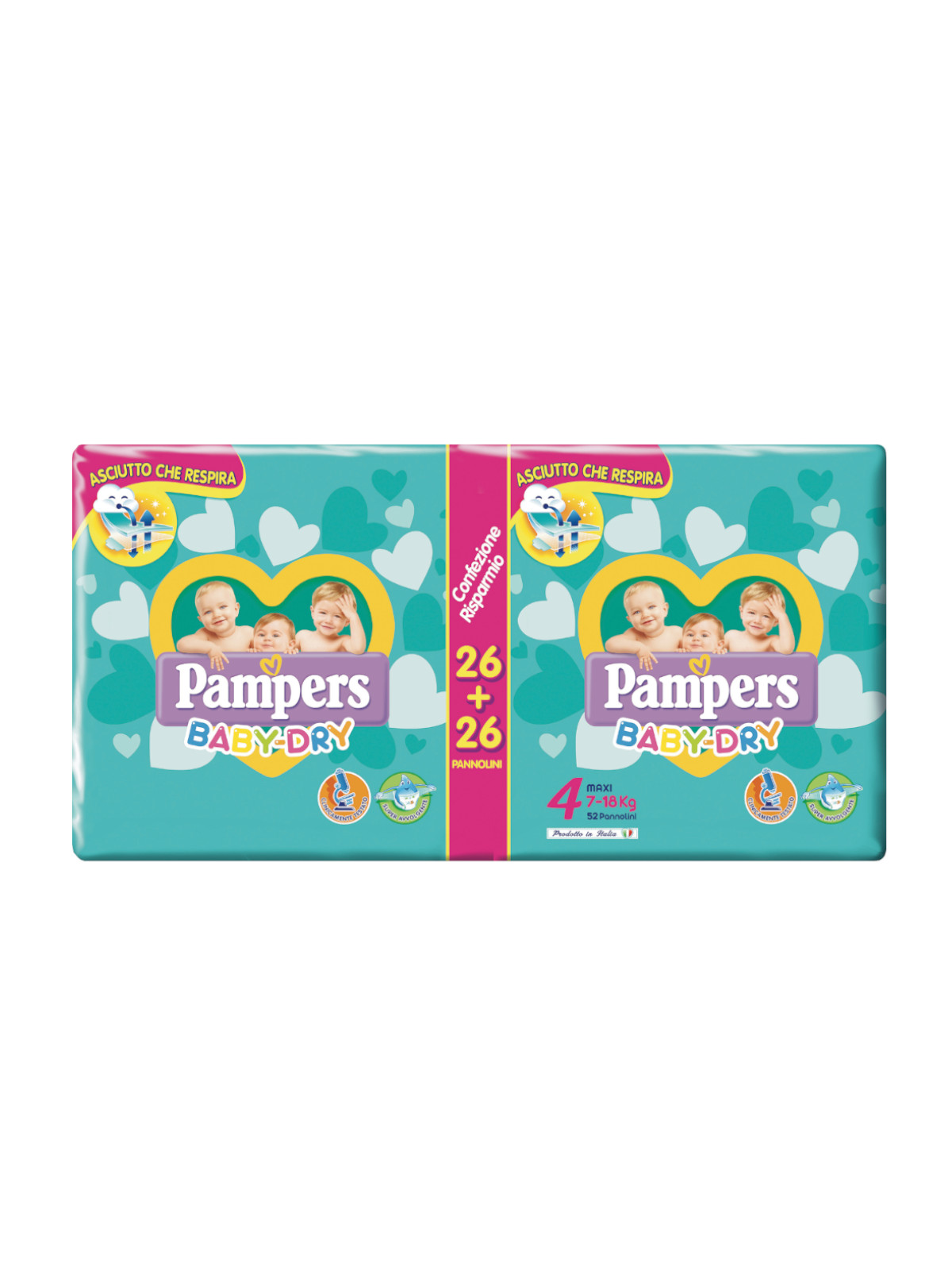 Pampers baby dry maxi taglia 4 (7-18 kg) - 46 pz - Pampers