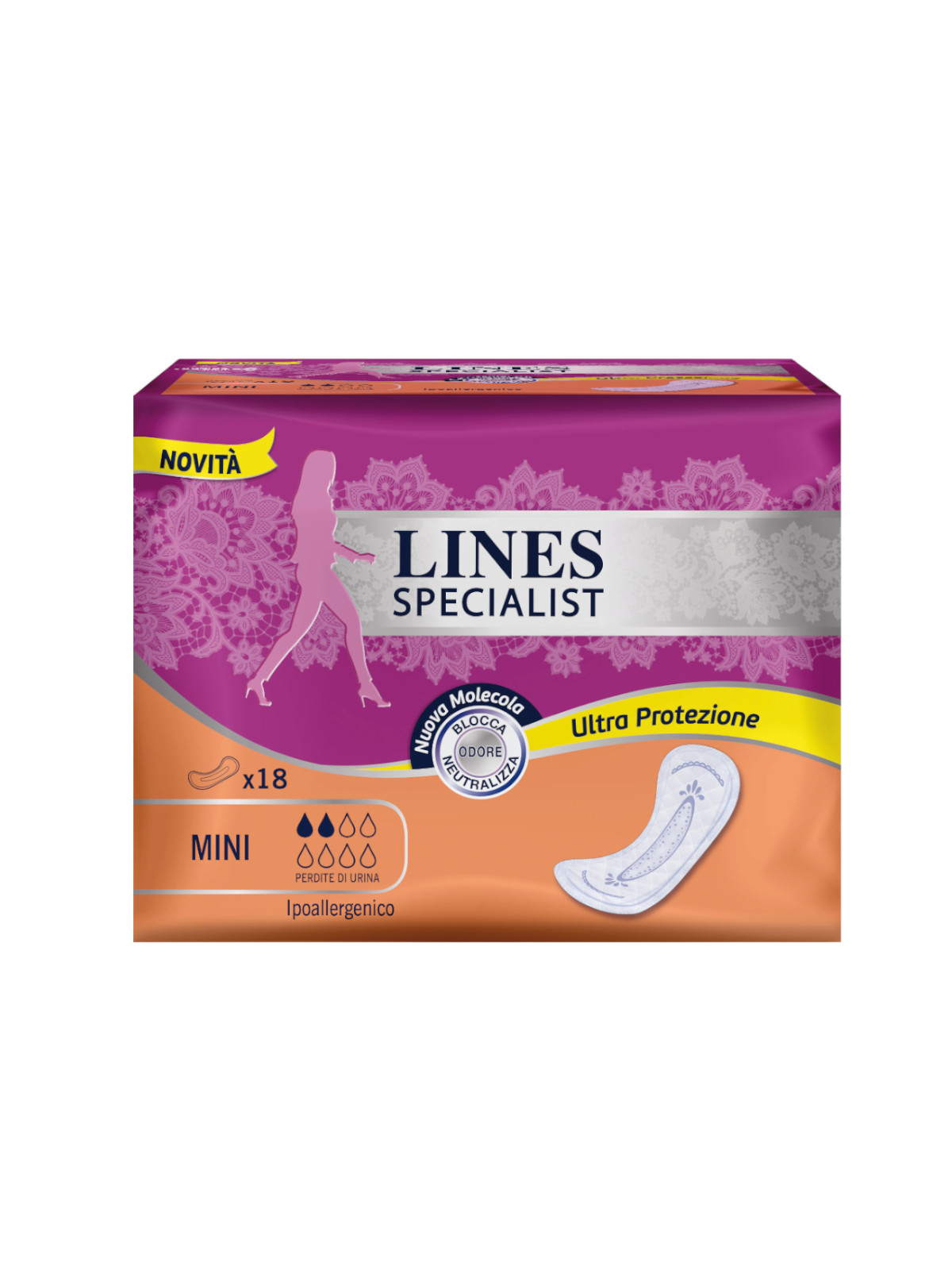 Lines specialist mini assorbenti per le perdite urinarie - 18 pz - Lines
