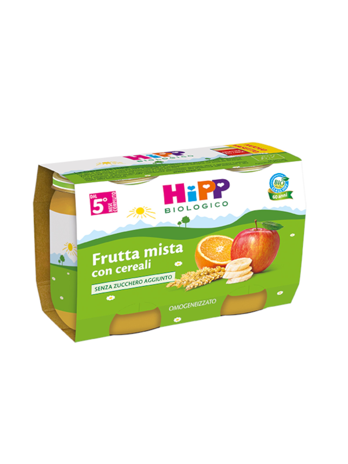 Hipp - omogeneizzato frutta mista con cereali 2x125g - Hipp