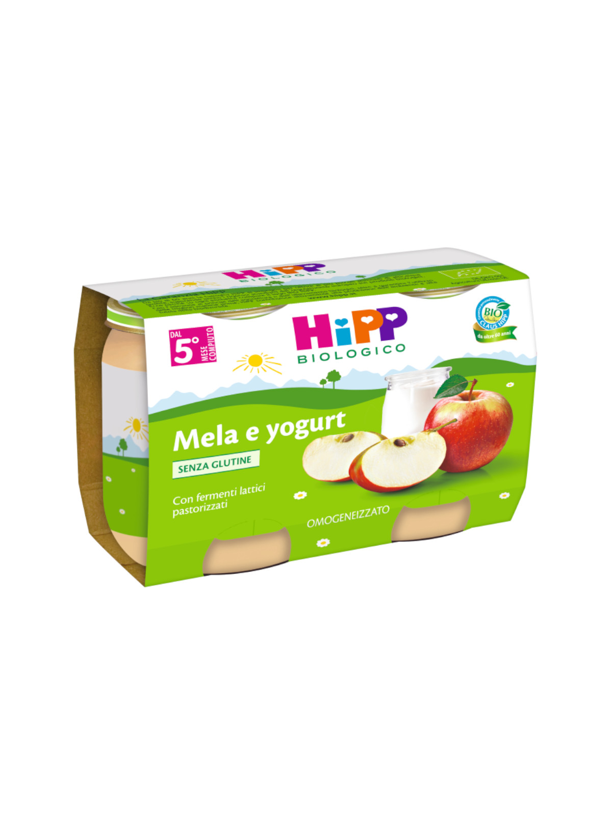 Hipp - omogeneizzato mela e yogurt 2x125g - Hipp