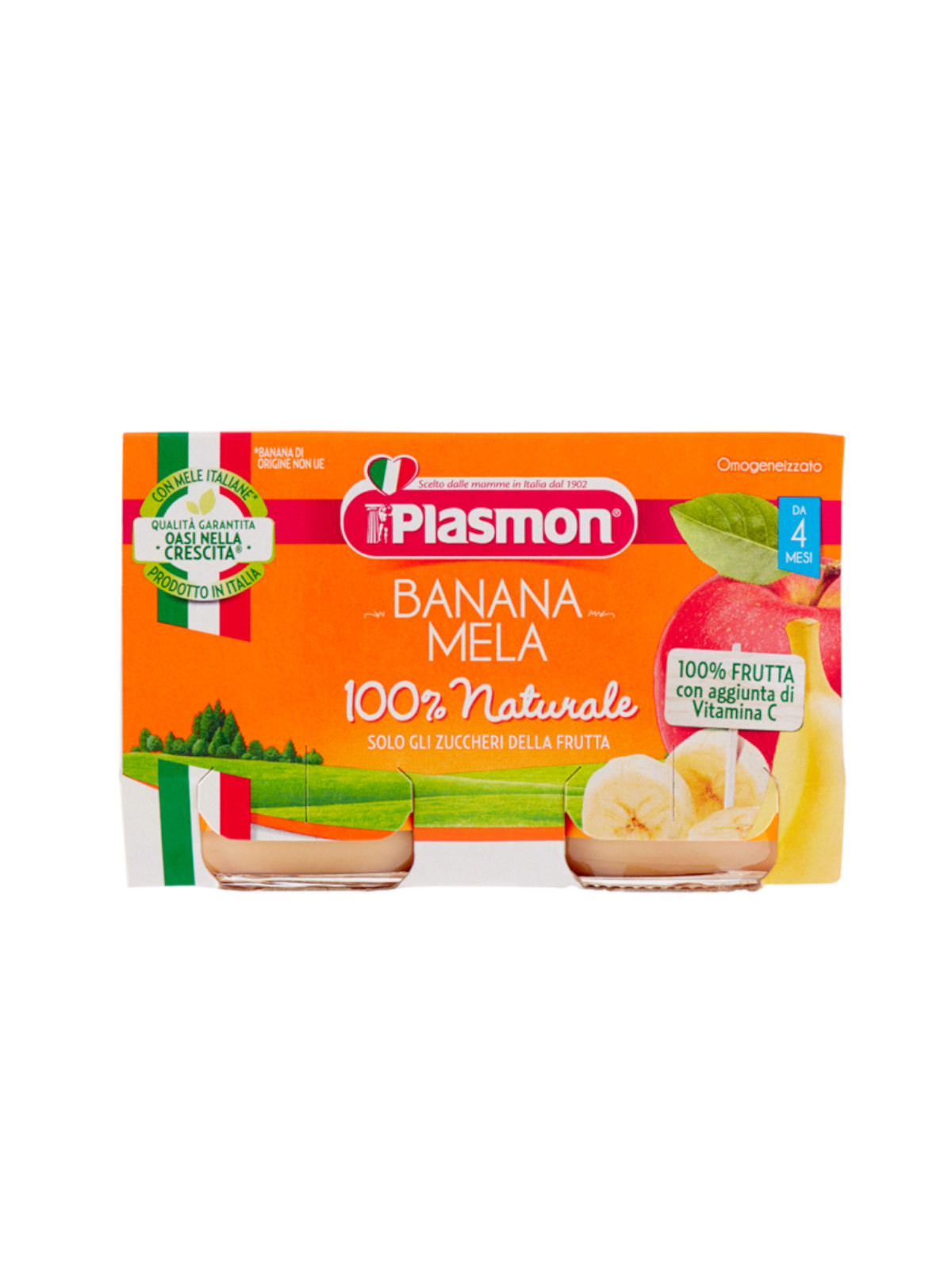 Plasmon - omogeneizzato banana mela - 2x104g - PLASMON