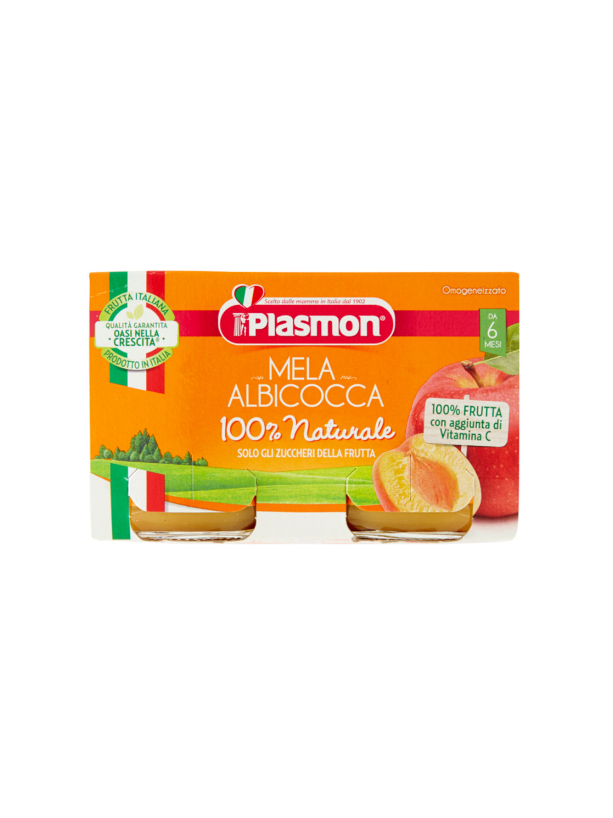 Plasmon - omogeneizzato mela - albicocca - 2x104g - PLASMON