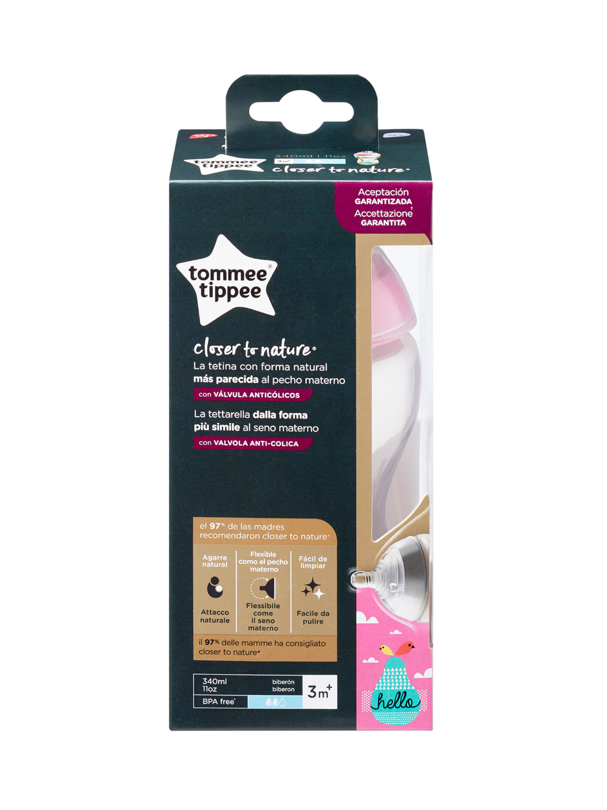 Tommee tippee biberon closer to nature, 340ml, bambina - TOMMEE TIPPEE
