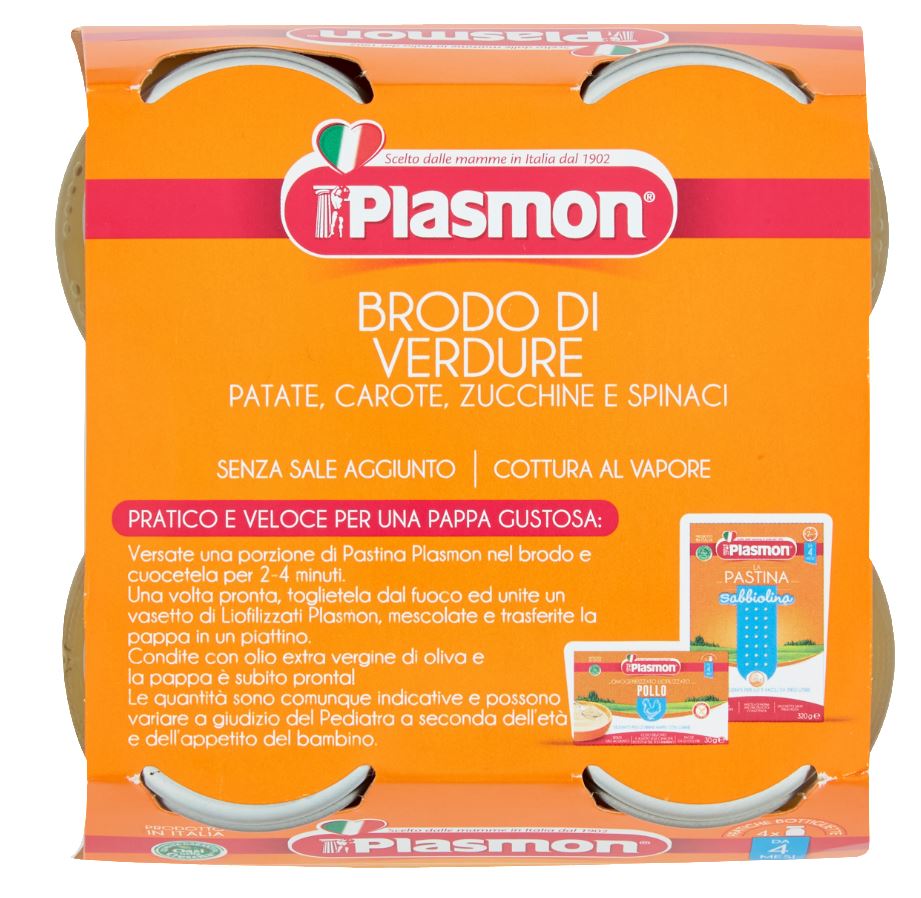 Plasmon - Brodo Verdure Liquido - 4x125ml - Bimbostore