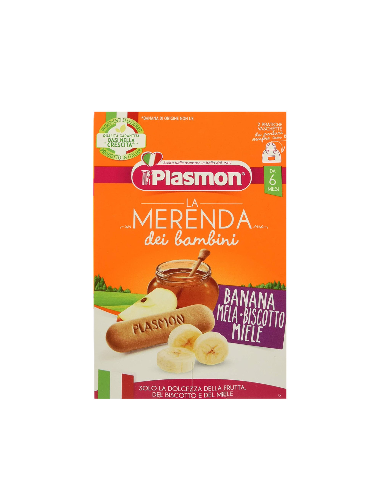 Plasmon - merende banana - mela - biscotto - miele - 2x120g - PLASMON