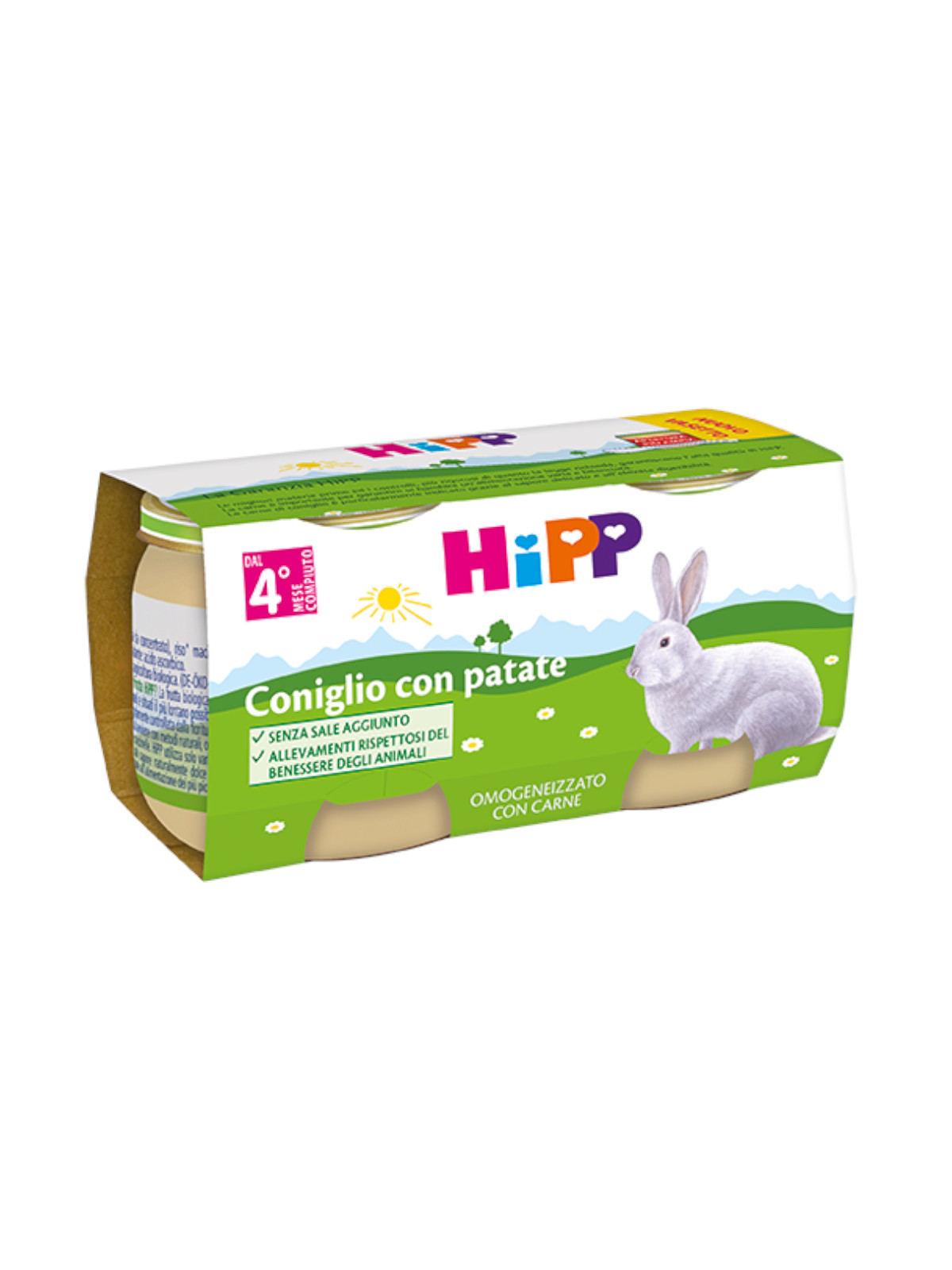 Hipp - omogeneizzato coniglio con patate 2x80g - Hipp