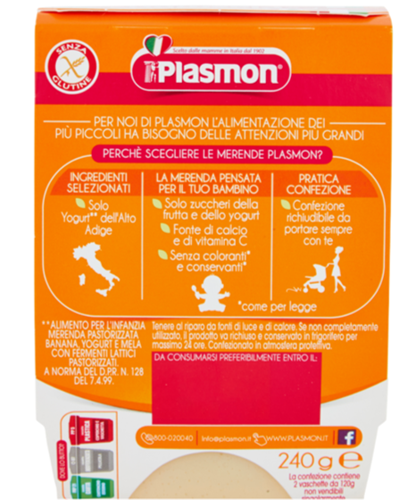 Plasmon - sapori di natura banana- yogurt - 2x120g - PLASMON