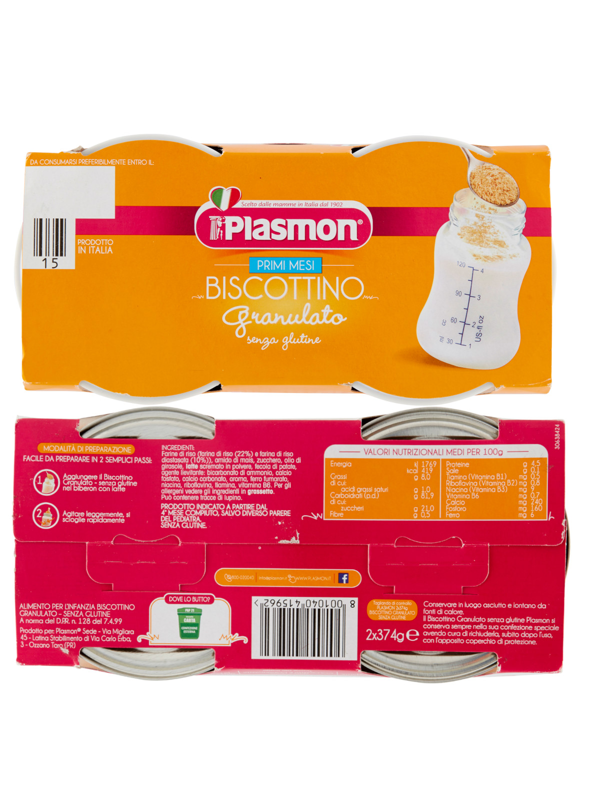 Confezione Biscotti Plasmon Per Bambini Da 6 Mesi 10 Confezioni (400 Gr)