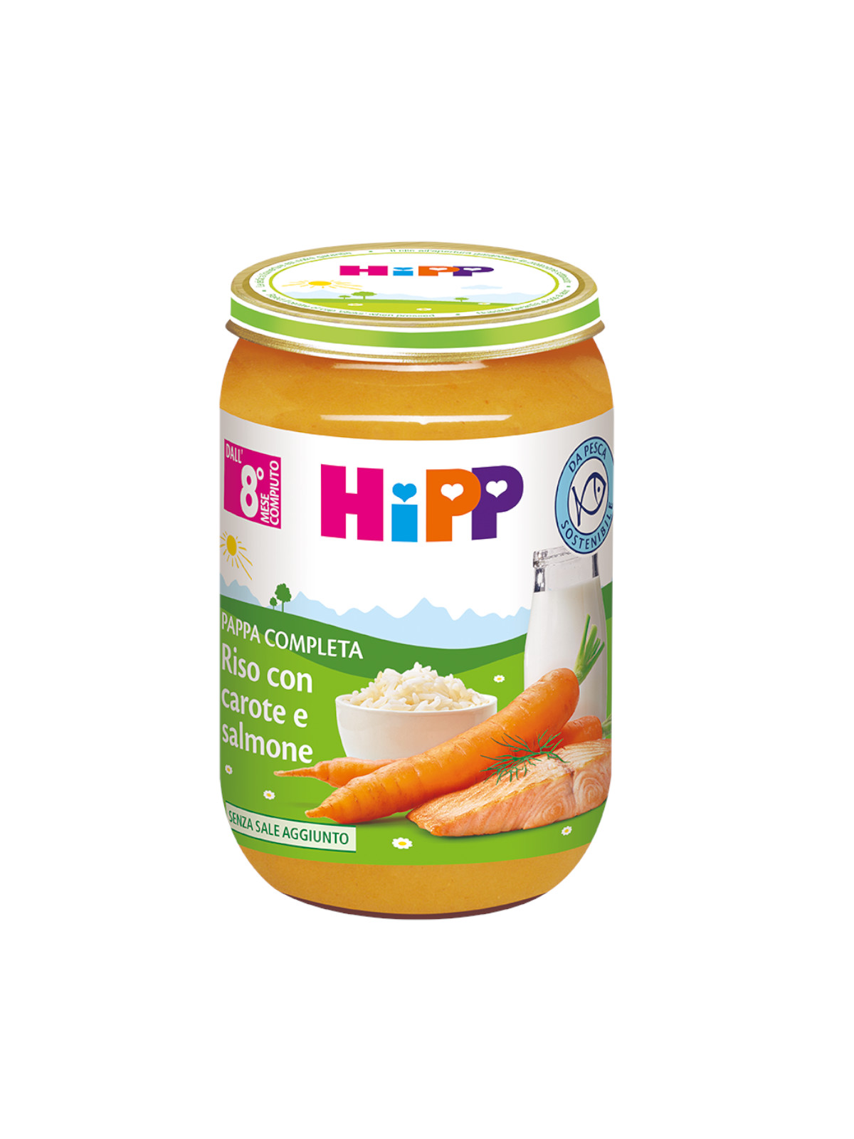 Pappa pronta riso, carote e salmone 220g - Hipp