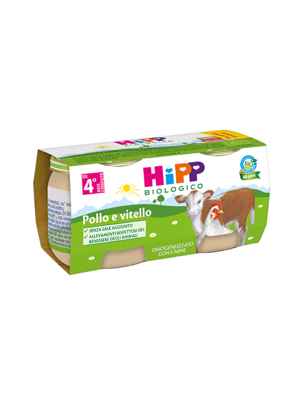 Hipp - omogeneizzato pollo e vitello 2x80g - Hipp
