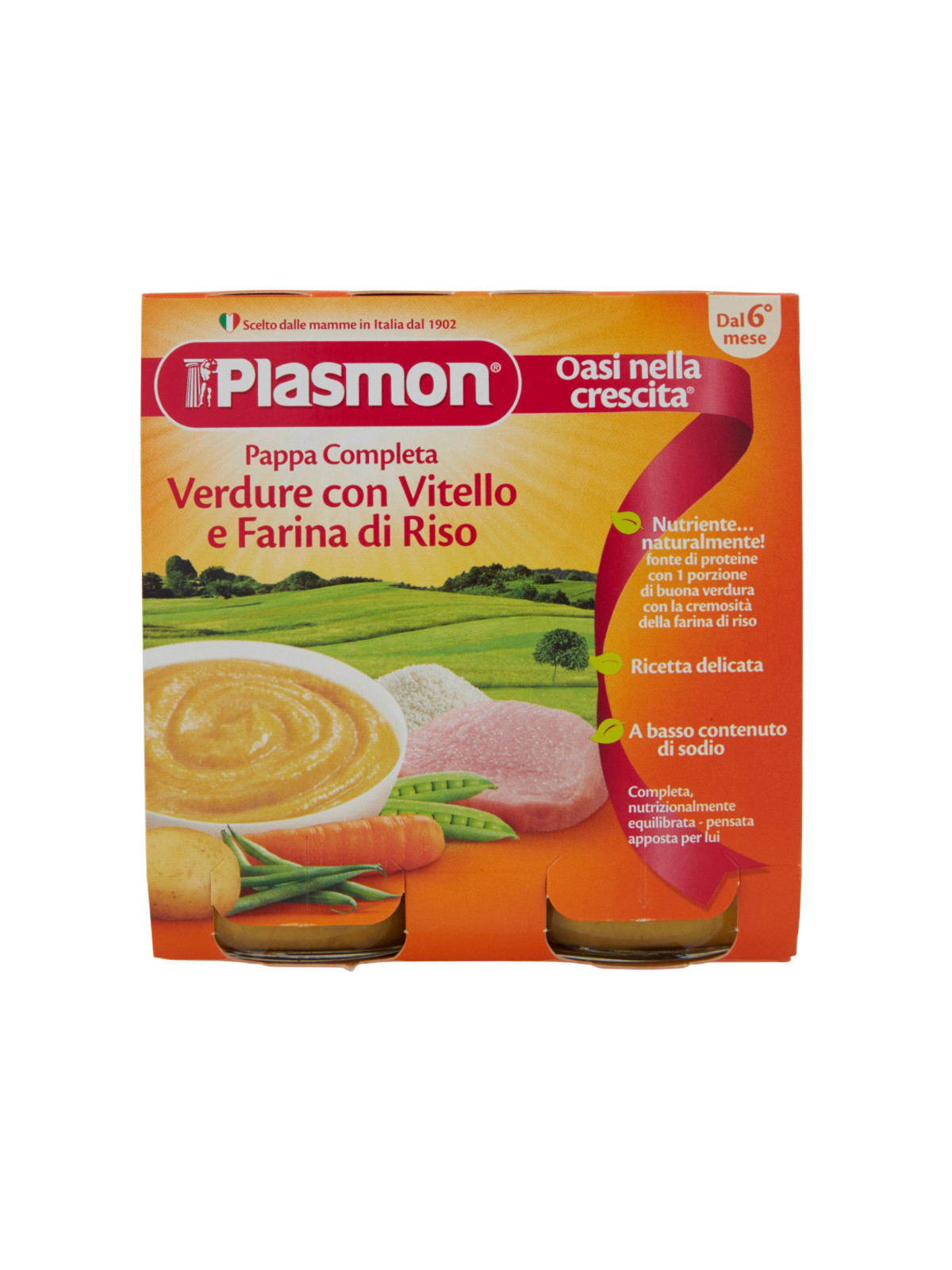 Plasmon - omo pappe vitello - verdura - riso - 2x190g - PLASMON