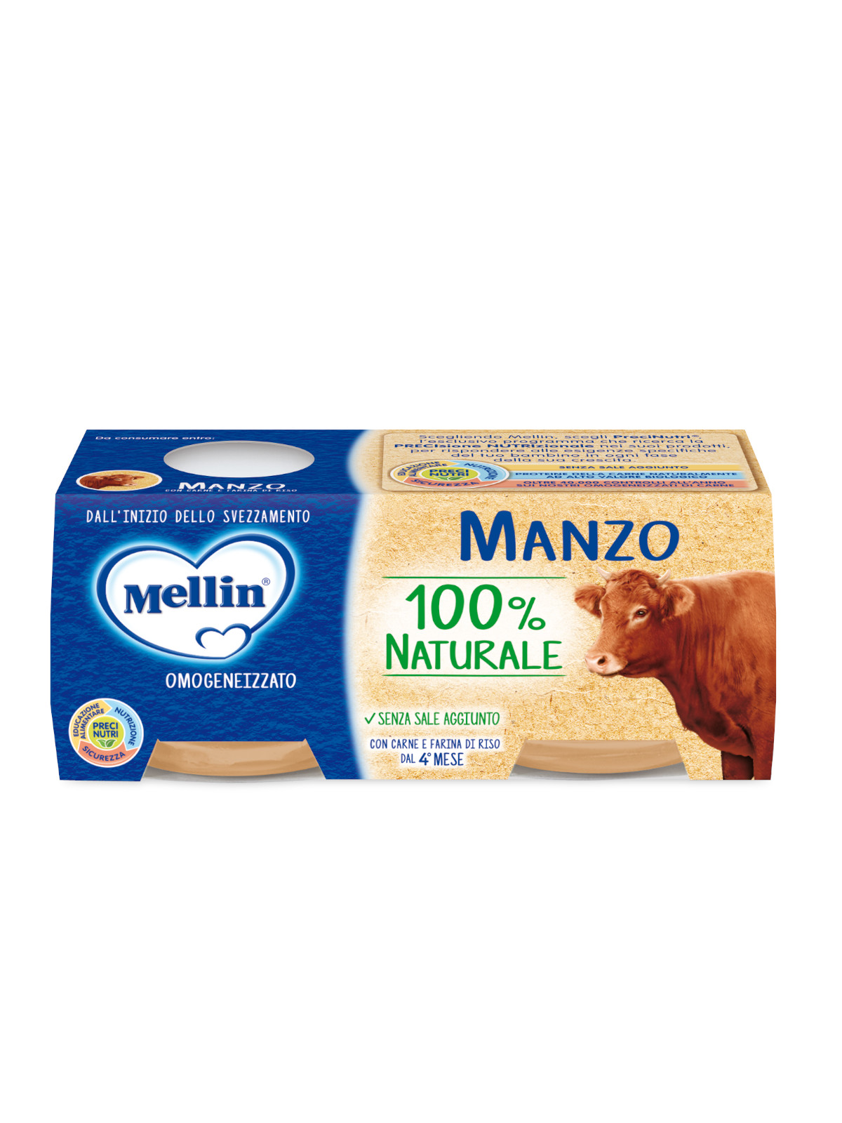 Mellin omogeneizzato manzo 2x80 gr - Mellin