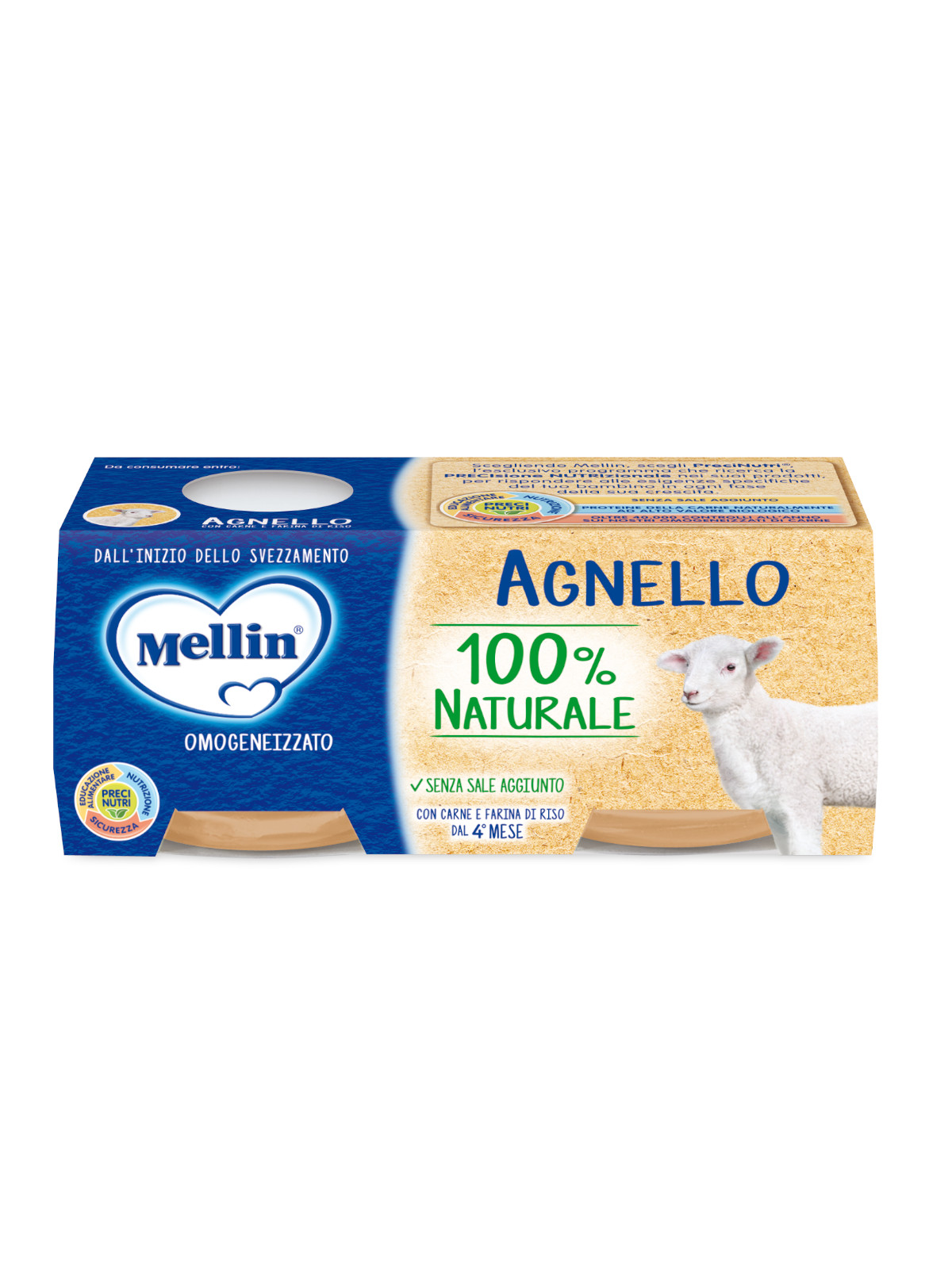 Mellin omogeneizzato agnello 2x80 gr - Mellin