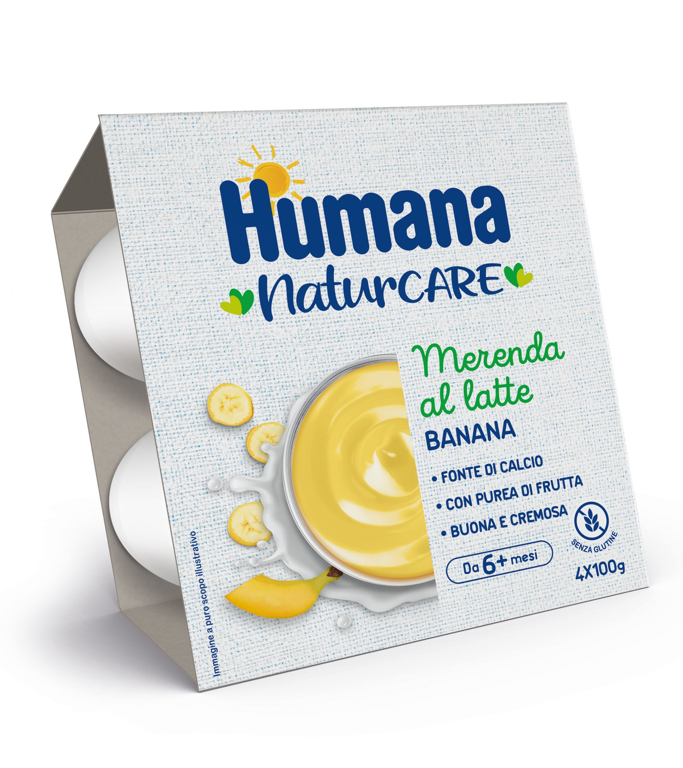 Humana merenda al latte banana 4x100 gr - Humana