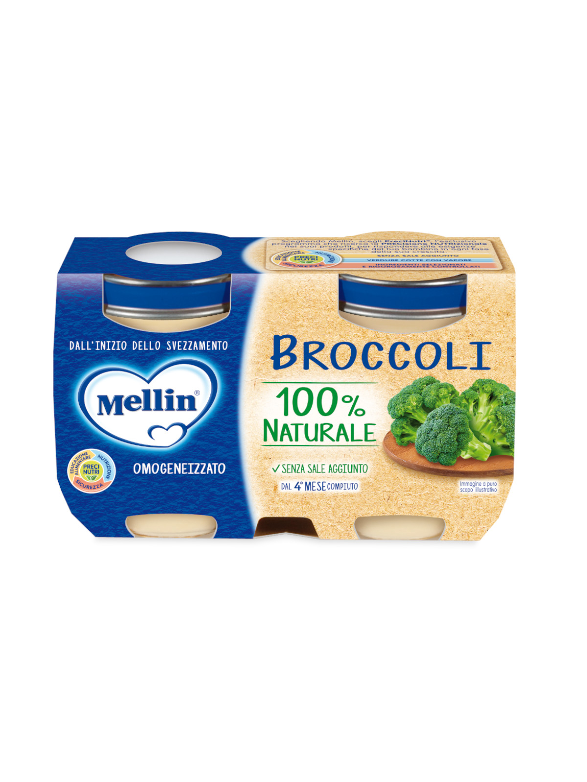 MELLIN - Omogeneizzato verdure broccoli 2X125 gr - Bimbostore