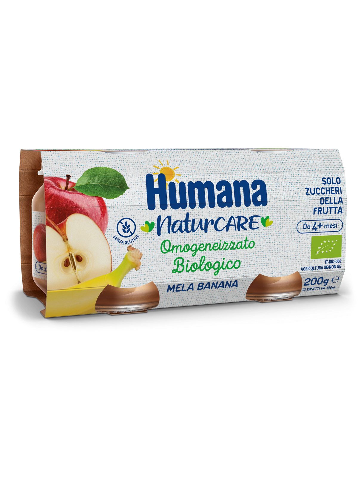 Humana omogeneizzato mela banana biologico 2x100 gr - Humana