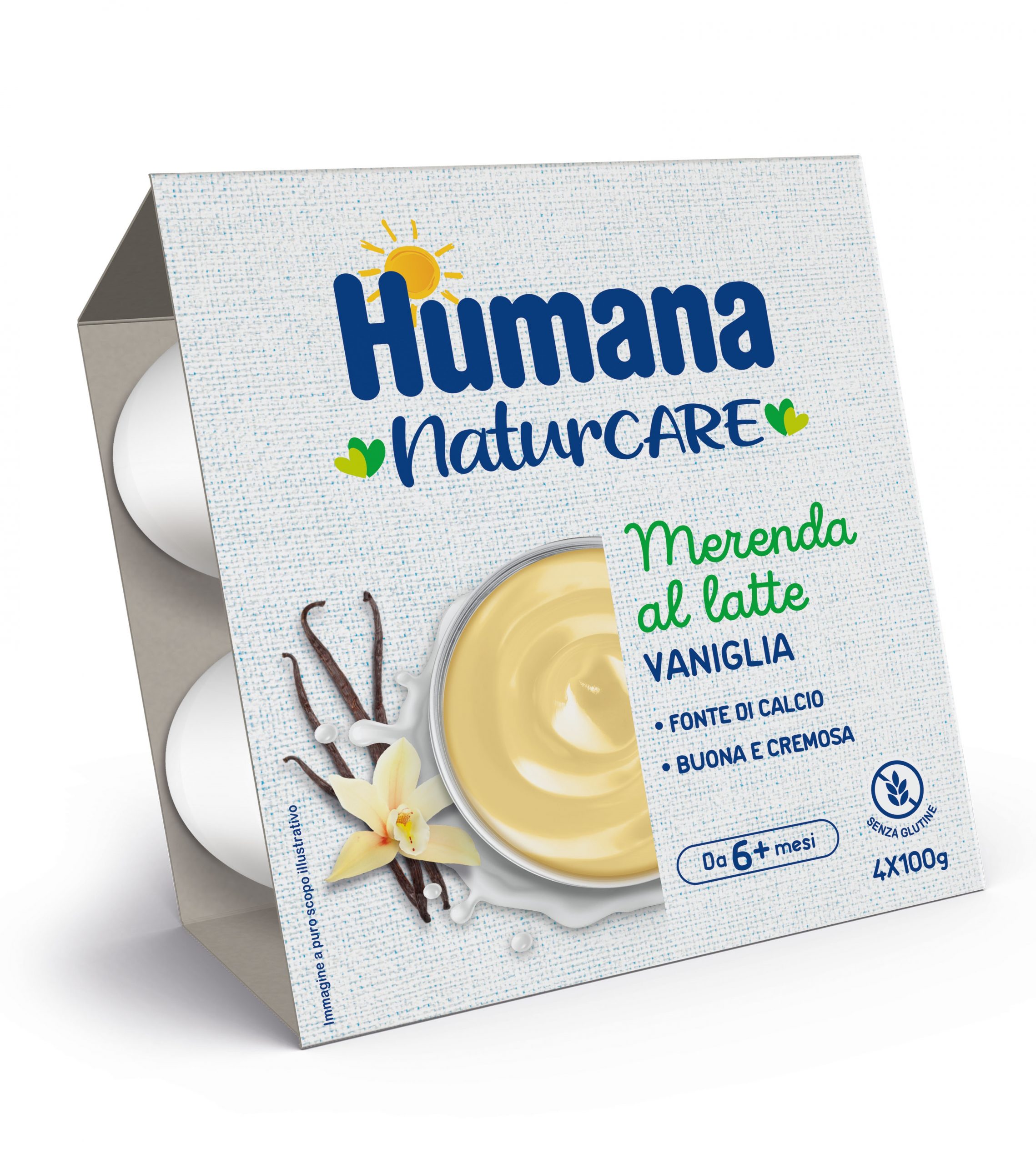 Humana merenda latte vaniglia 4x100 gr - Humana
