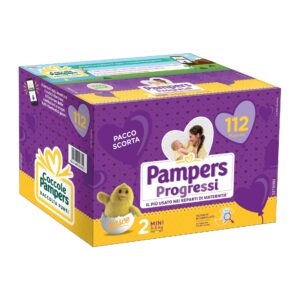 Pampers quadri progressi mini taglia 2 (3-6 kg) – 112 pz - Pampers