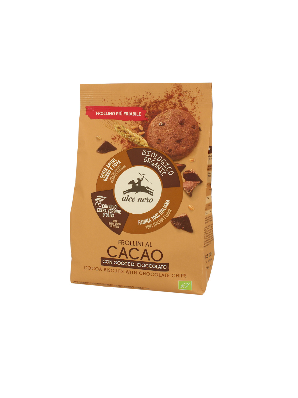 Frollino al cacao con gocce cioccolato bio alce nero 300g - Alce Nero
