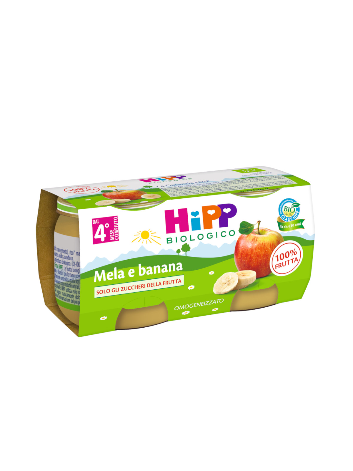 Omogeneizzato mela e banana 100% 2x80 g - Hipp