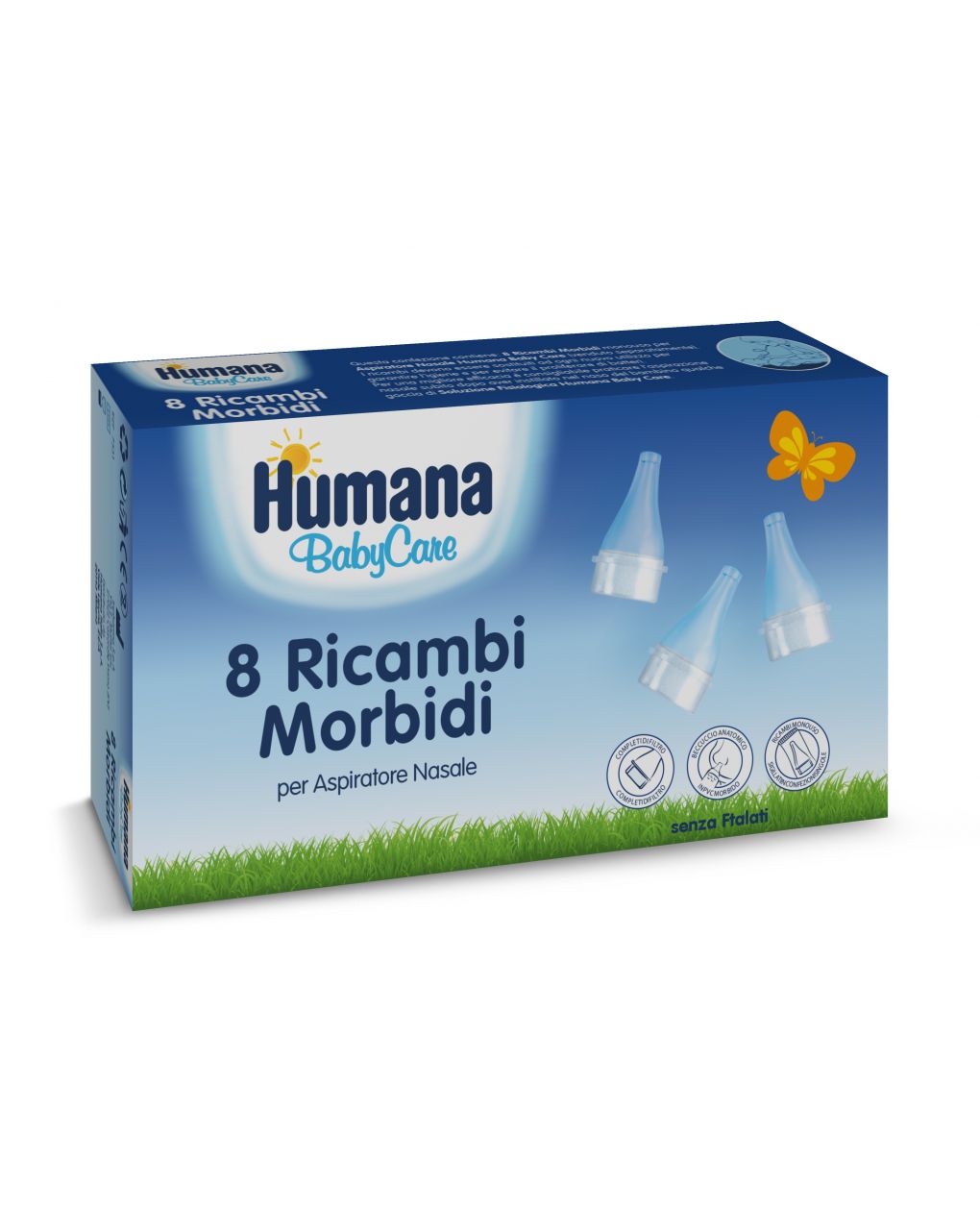 Humana baby care 8 ricambi morbidi per aspiratore nasale - Humana Baby