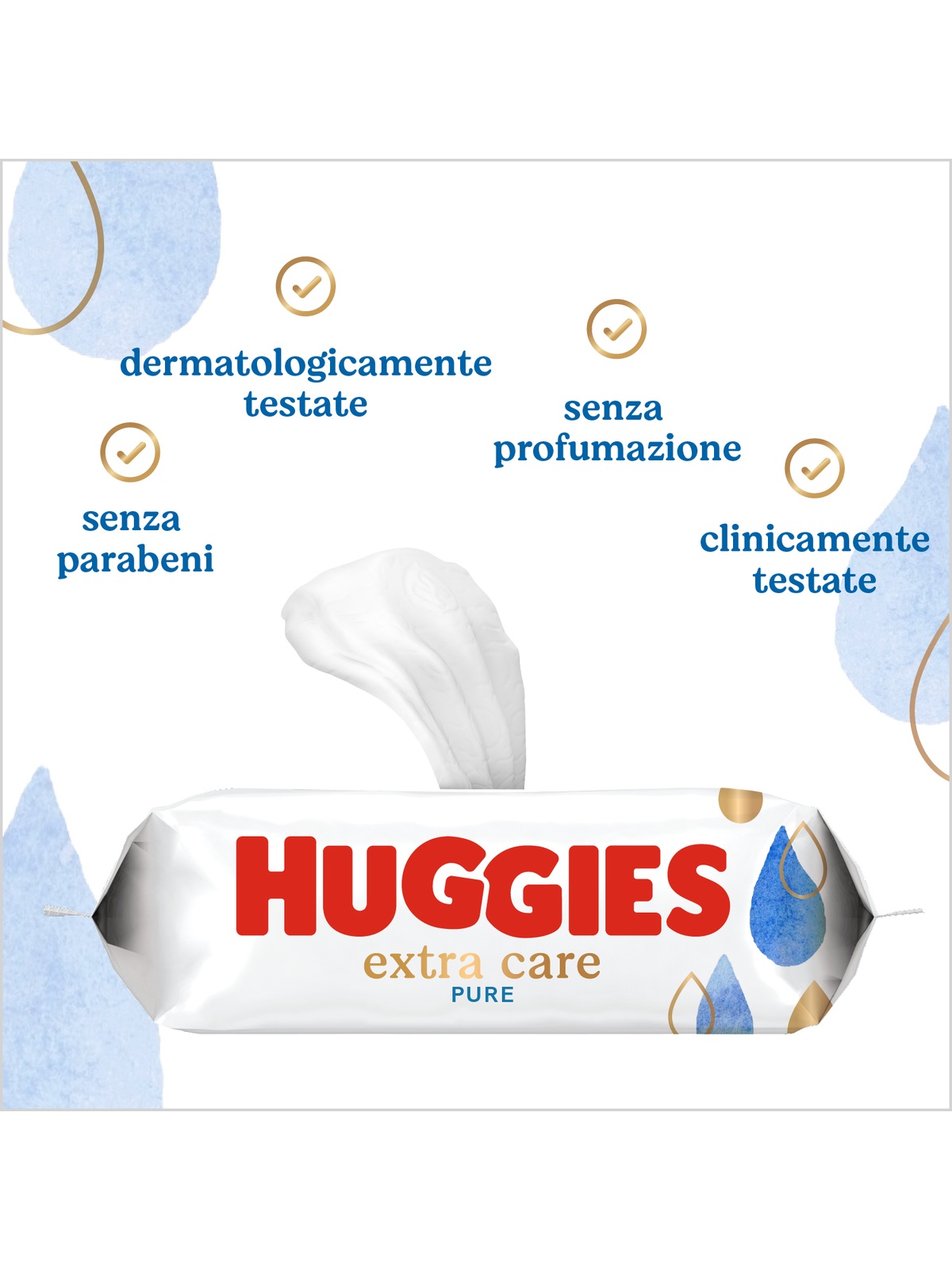 Salviettine huggies pure extra care - 56 pezzi - Huggies