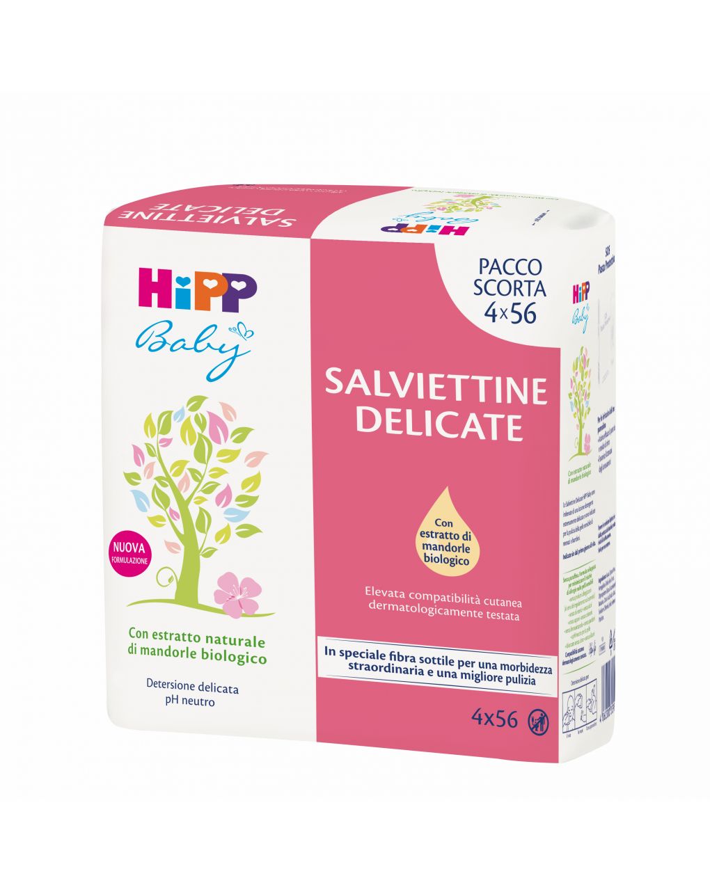 Salviettine delicate pacco scorta 4x56 pezzi - Hipp