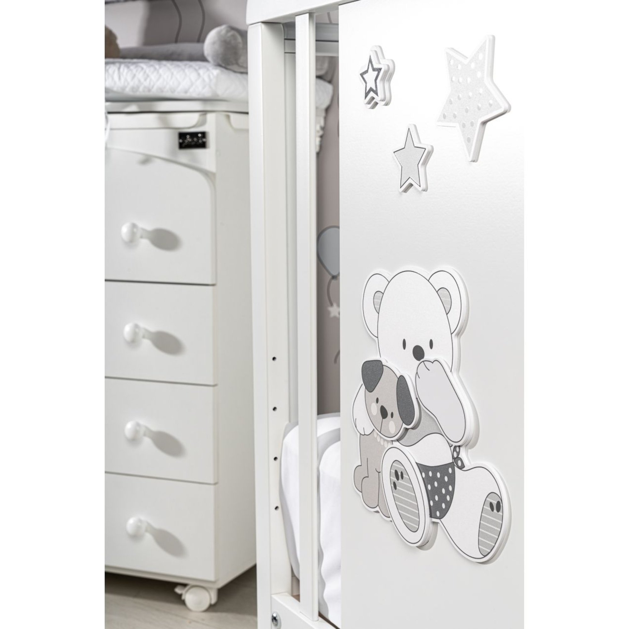 Picci letto orsetti valdo grigio/bianco con kit - Pcc