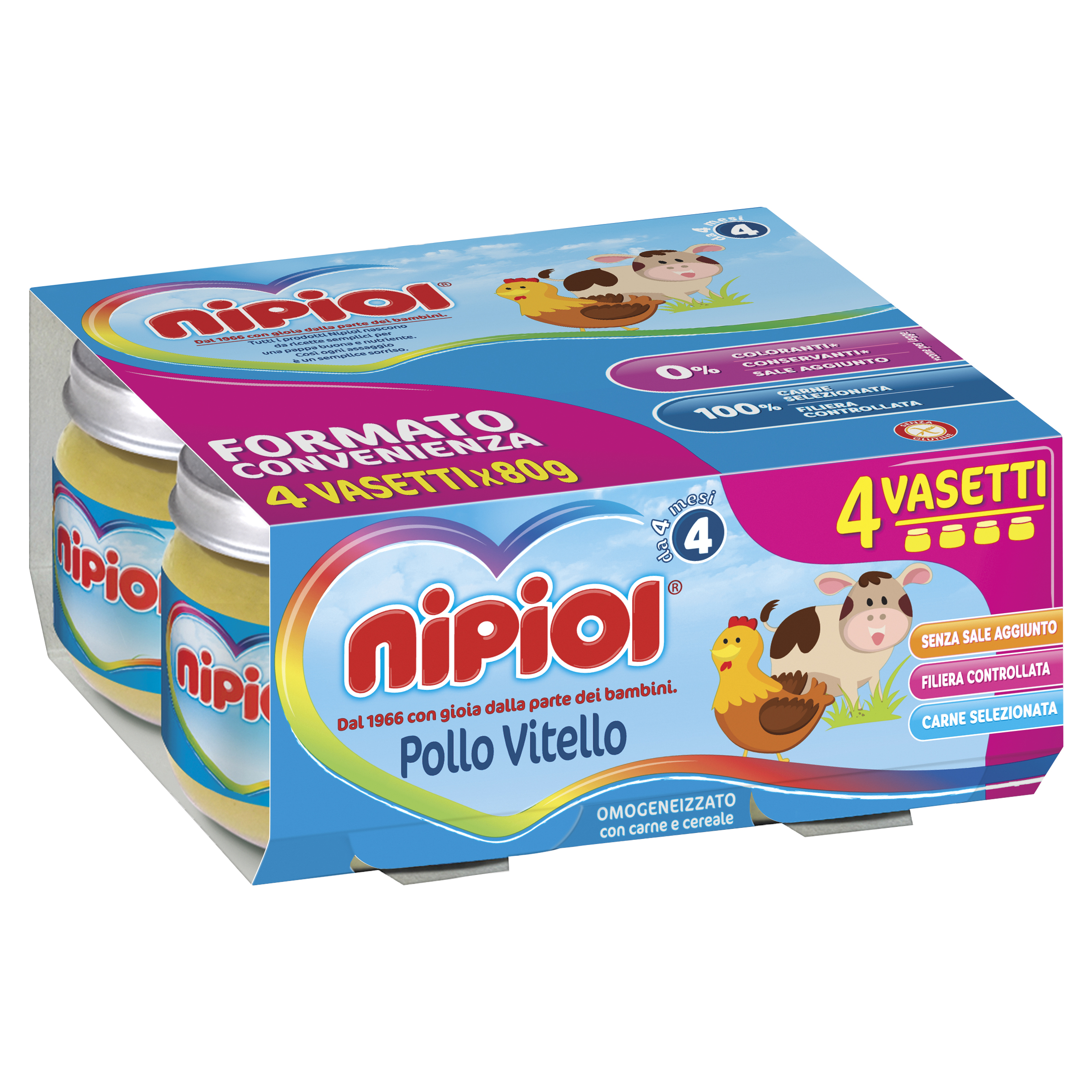 Nipiol - omo pollo/vitello 4x80 gr - Nipiol