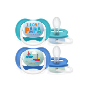 Philips avent - 2 succhietti ultra air collection 6-18m maschio - papa - Avent