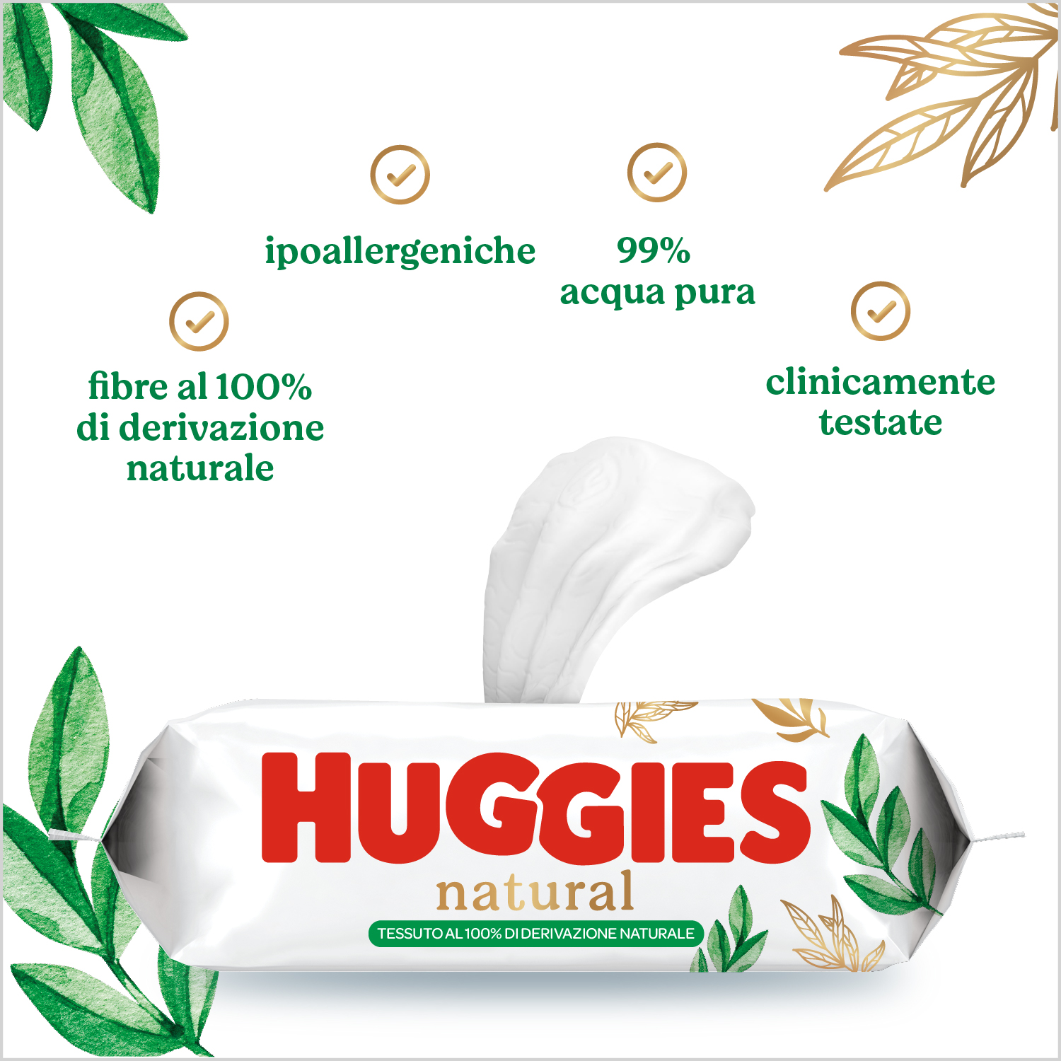 Huggies - salviettine natural bio 48pz - Huggies