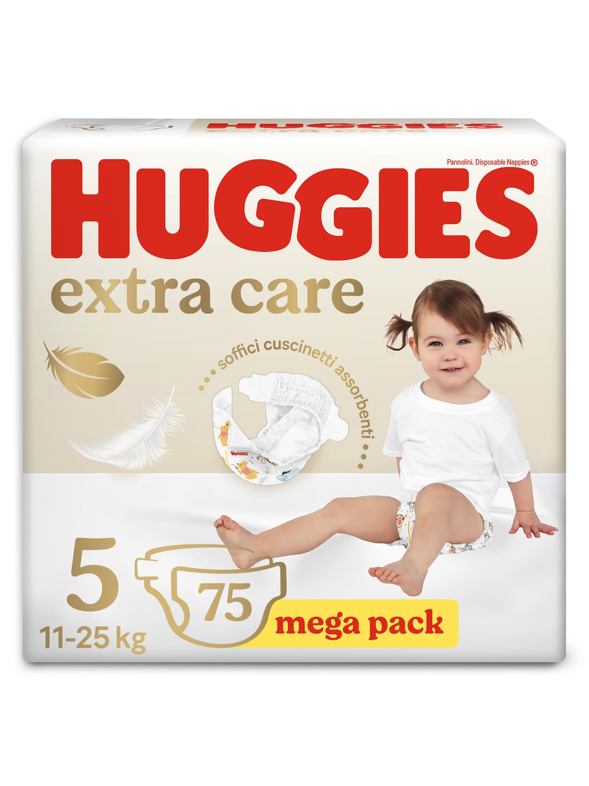 Huggies pannolini extra care mega pack tg.5 (11-25 kg), 75 pannolini - Huggies