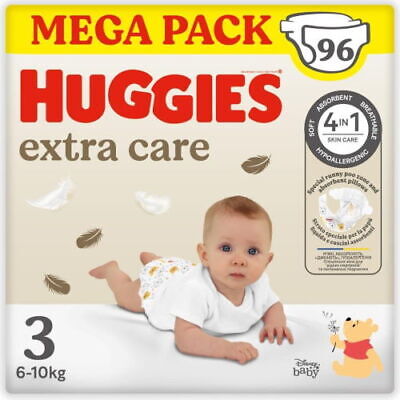 Huggies pannolini extra care mega pack. tg.3 (6-10 kg), 96 pannolini - Huggies