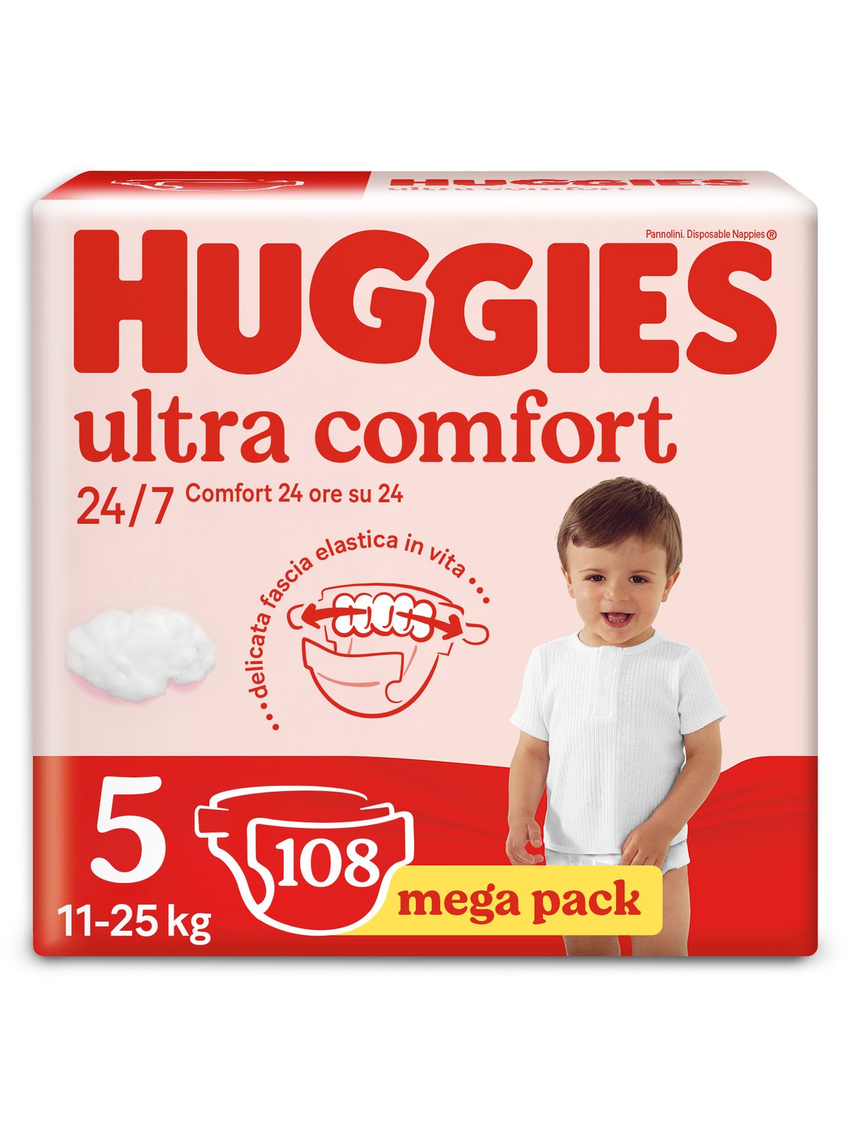 Huggies pannolini ultra comfort megapack tg.5 (11-25 kg), 108 pannolini - Huggies