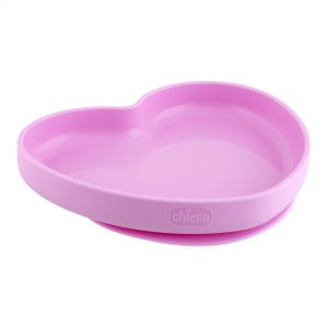 Chicco piatto cuore silicone rosa 9m+ - Chicco