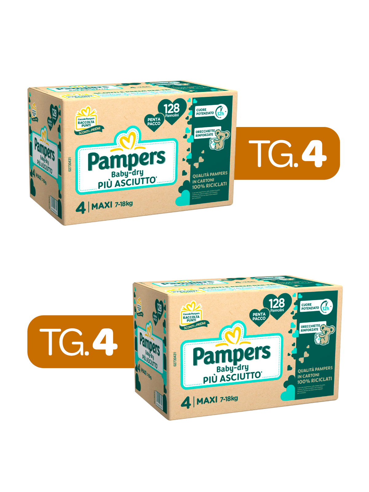 Pampers – 2 pack baby dry tg.4 x128 pz - 