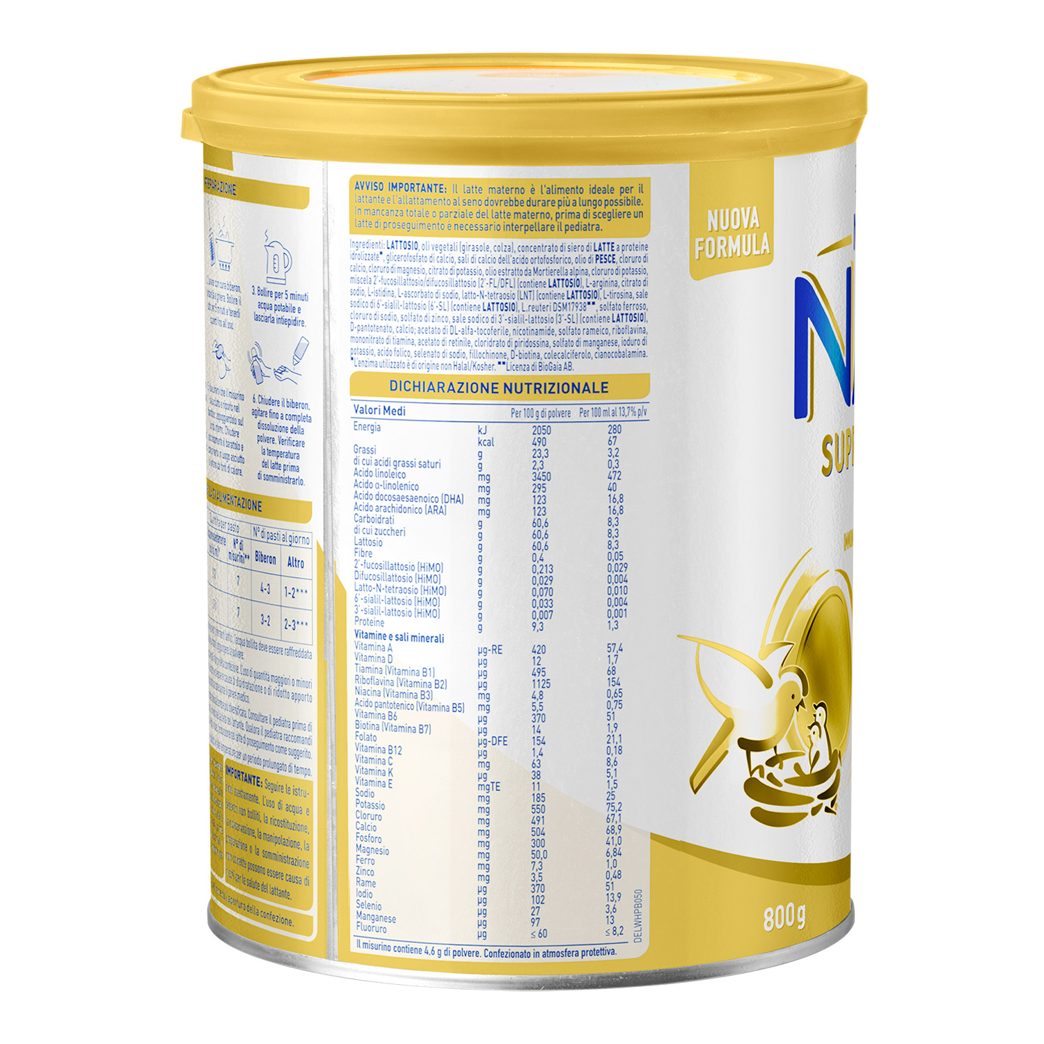 Nestlé nan supremepro 2, da 6 mesi. latte di proseguimento in polvere, latta da 800g - Nestlé