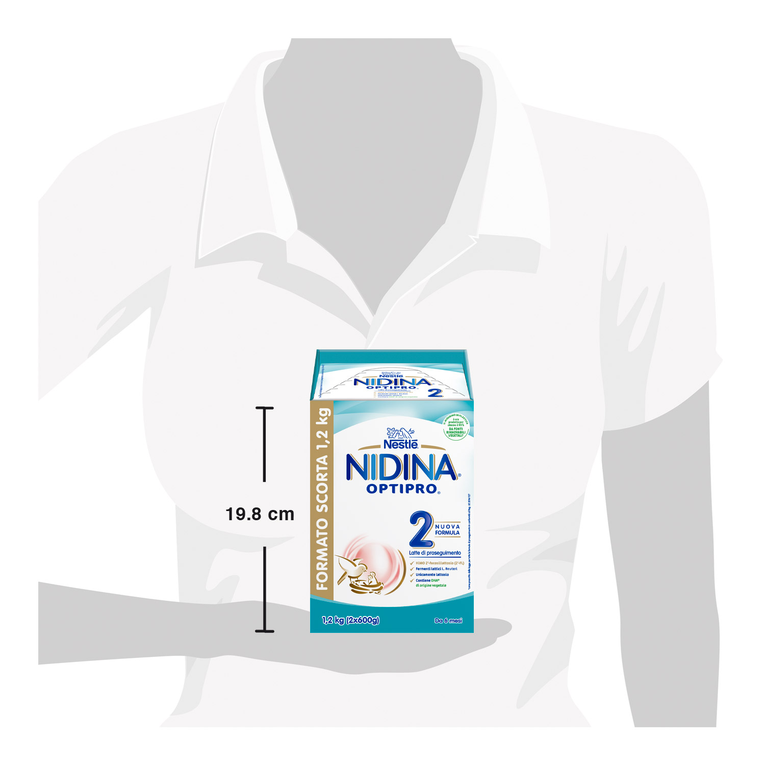 Nestlé nidina optipro 2 da 6 mesi, latte di proseguimento in polvere, 1,2 kg (2x600g) - Nestlé Nidina