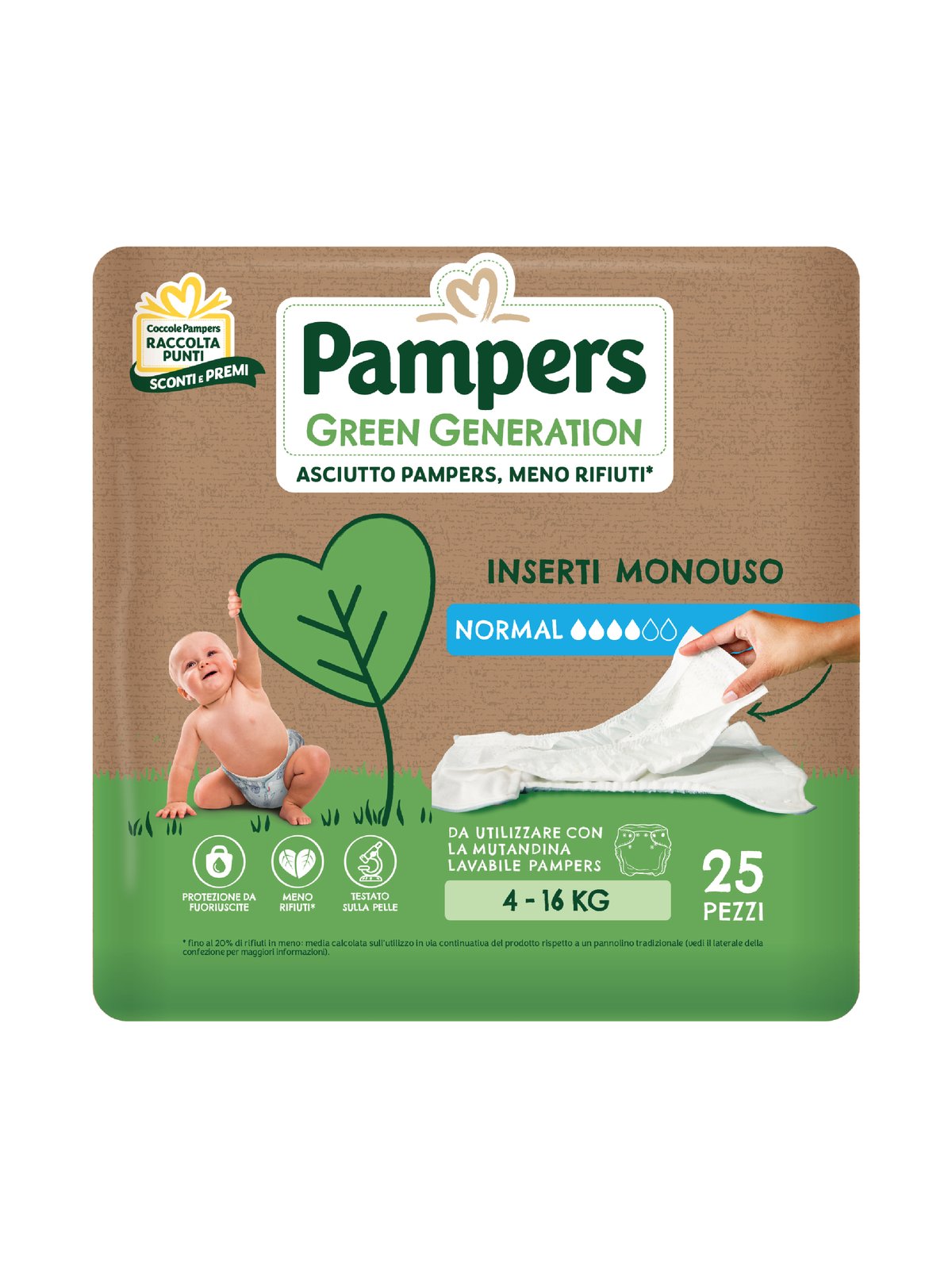 Pampers - pampers green generation inserti normal x25 - Pampers