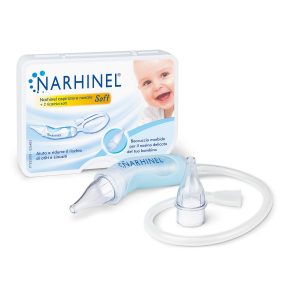 Narhinel aspiratore nasale soft per neonati e bambini, aiuta a liberare il nasino, rimuovendo delicatamente le secrezioni nasali, con 2 ricambi soft - NARHINEL