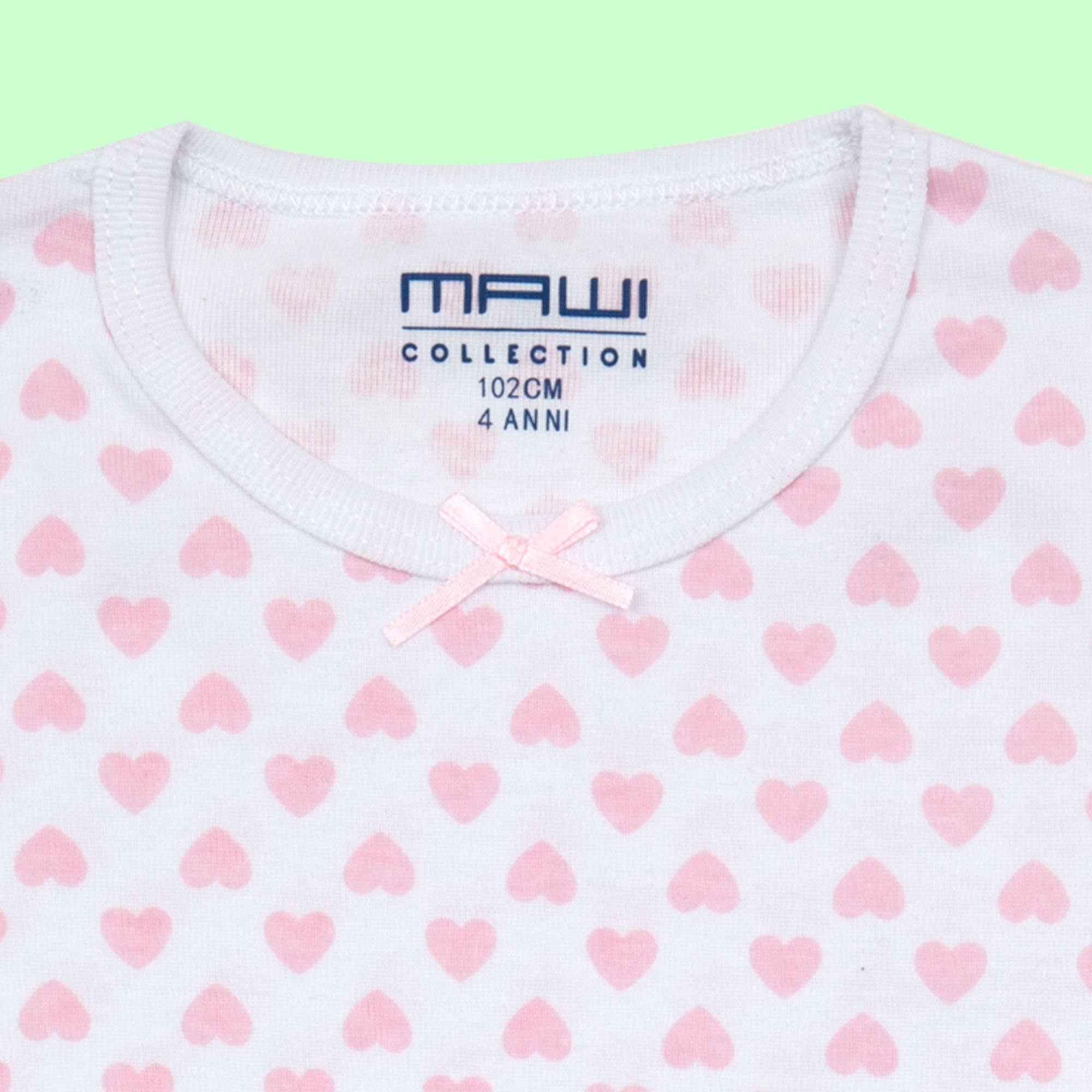 Mawi pack x2 t-shirt mezza manica in costina cuori - Mawi