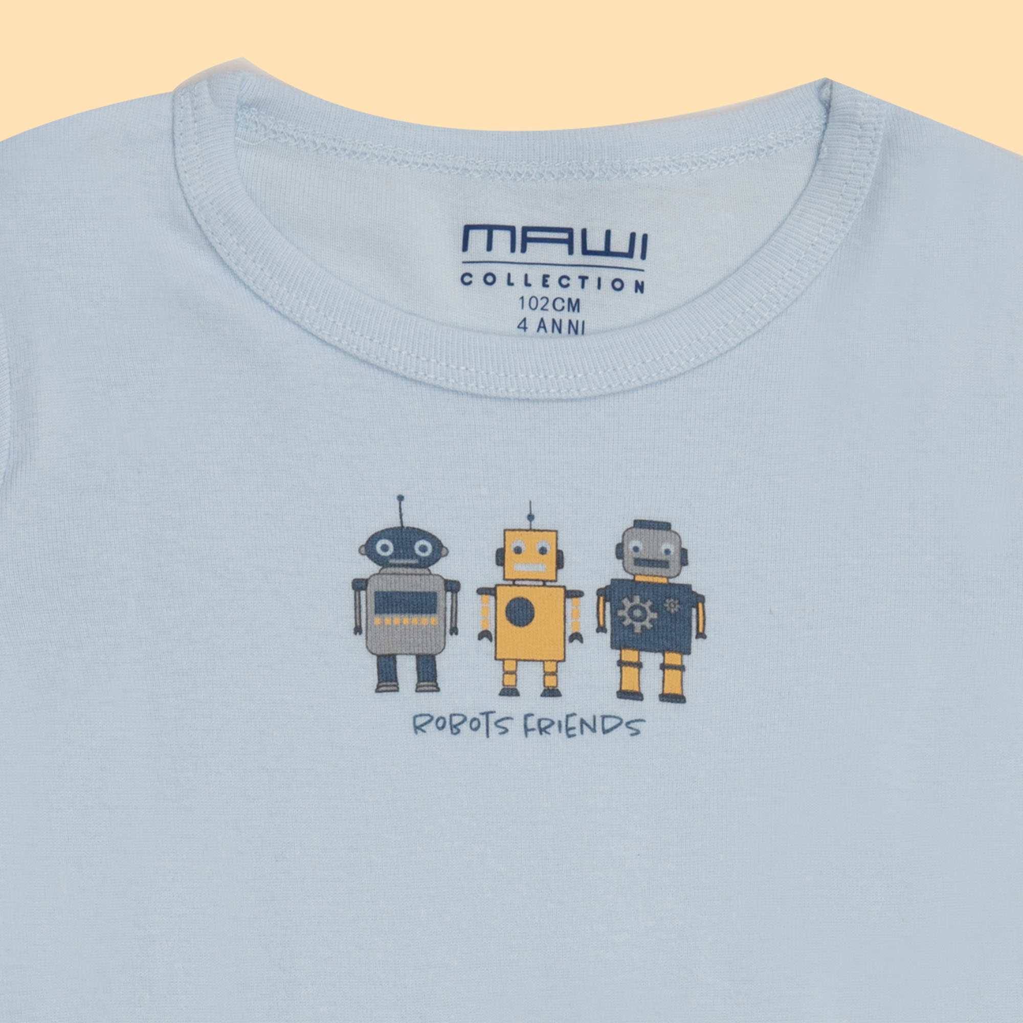 Mawi pack x2 t-shirt mezza manica in costina robot - Mawi