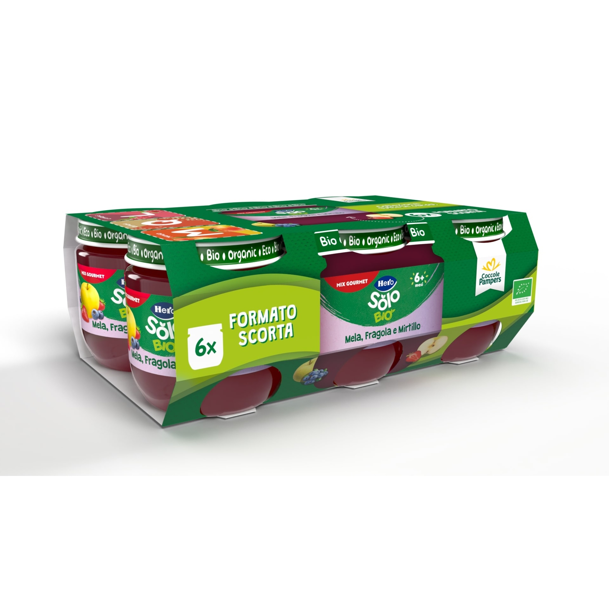 Hero - hero solo omo mela fragola mirtillo 6x120gr - Hero