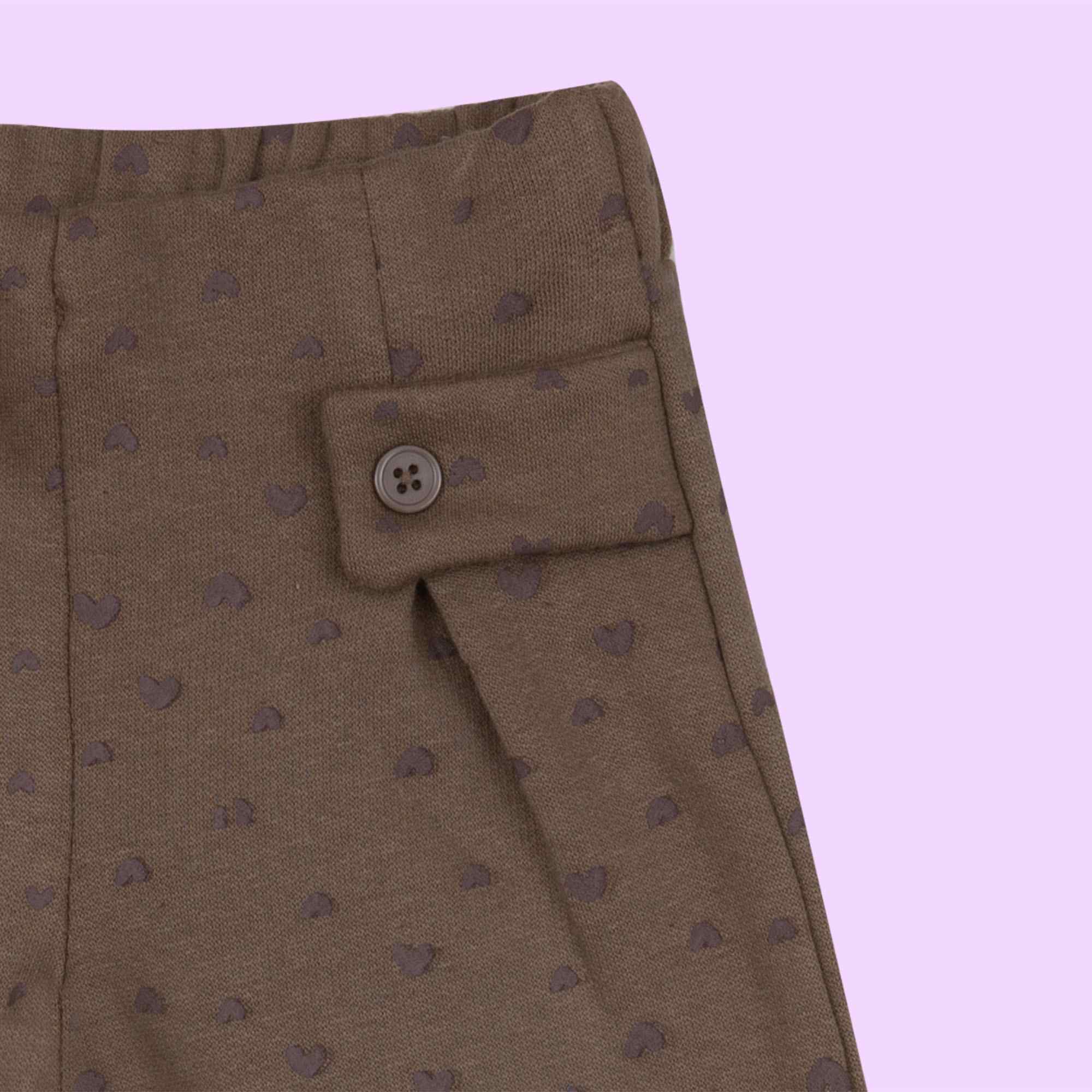 Mawi pantalone marrone stampa cuori - Mawi