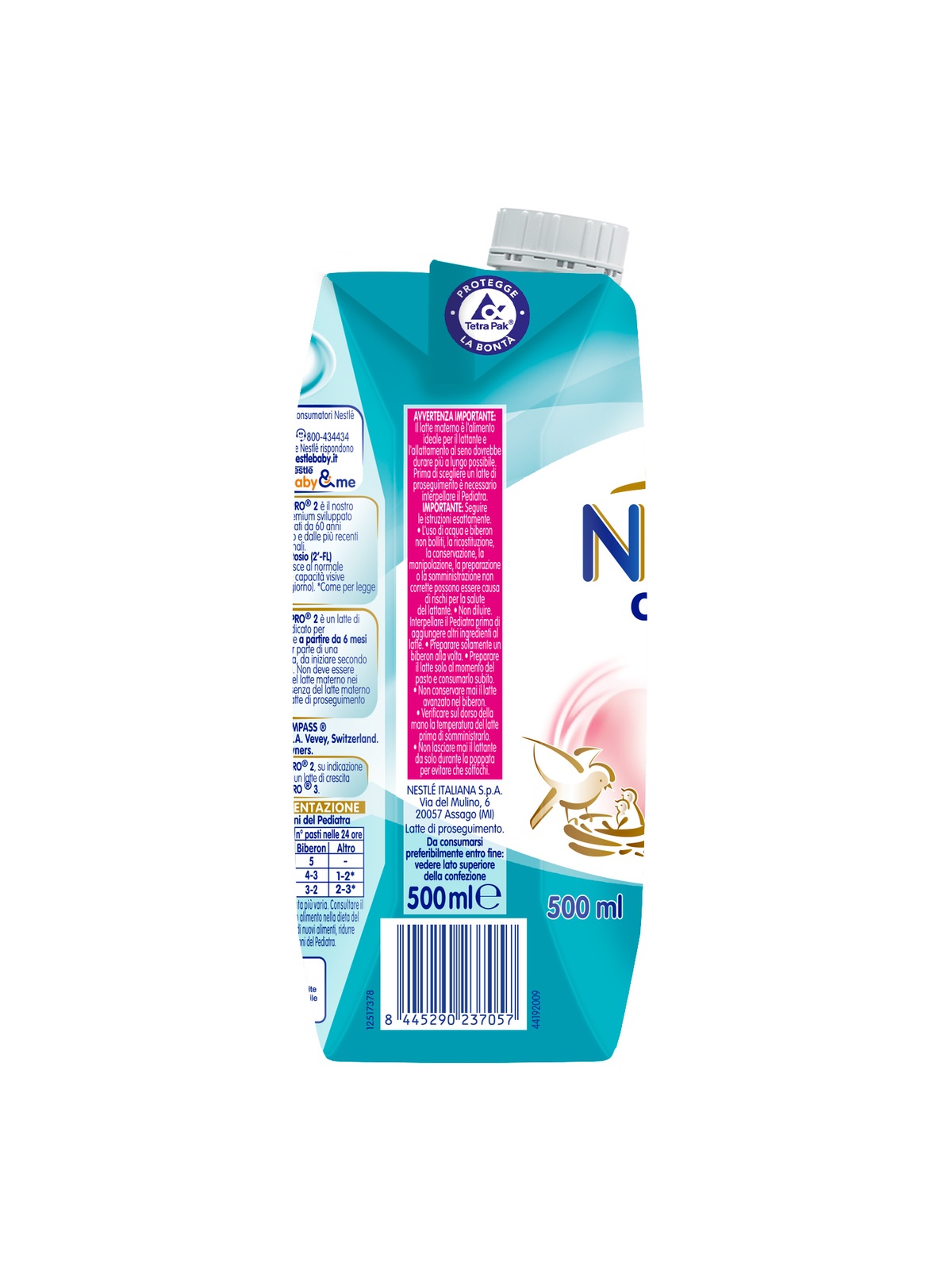 NESTLÉ NIDINA Optipro 2 Latte di proseguimento liquido da 6 mesi, 12 Brick  da 500 ml (6 L) : : Alimentari e cura della casa