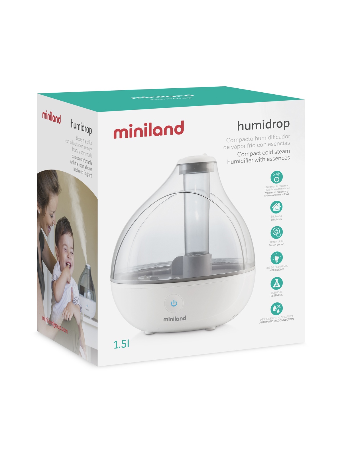 Miniland umidificatore con luce di compagnia di 1,5 litri - MINILAND