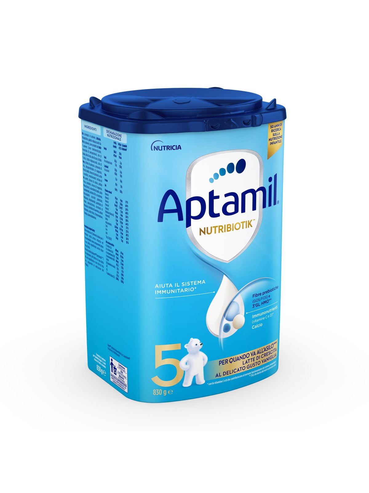 Aptamil nutribiotik 5 - latte di crescita in polvere per bambini dal 36° mese compiuto 830g - Aptamil