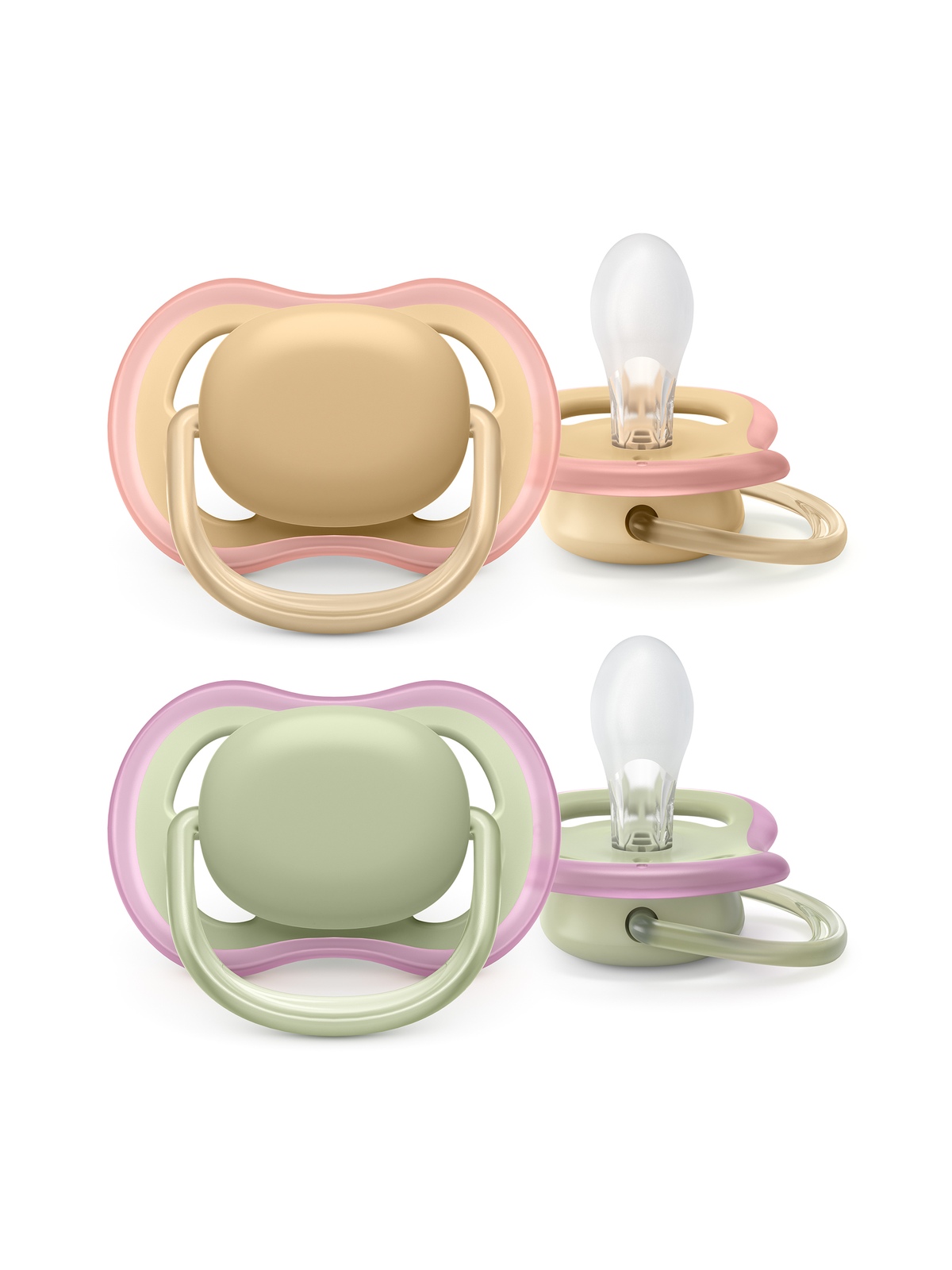 Avent -  2 succhietti ultra air 0-6m no deco neutro - Avent